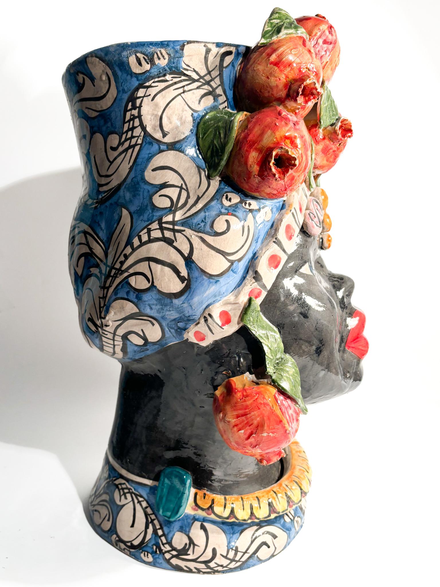 Female Moor's Head de Caltagirone par Ceramiche Germano des années 1990 en vente 5