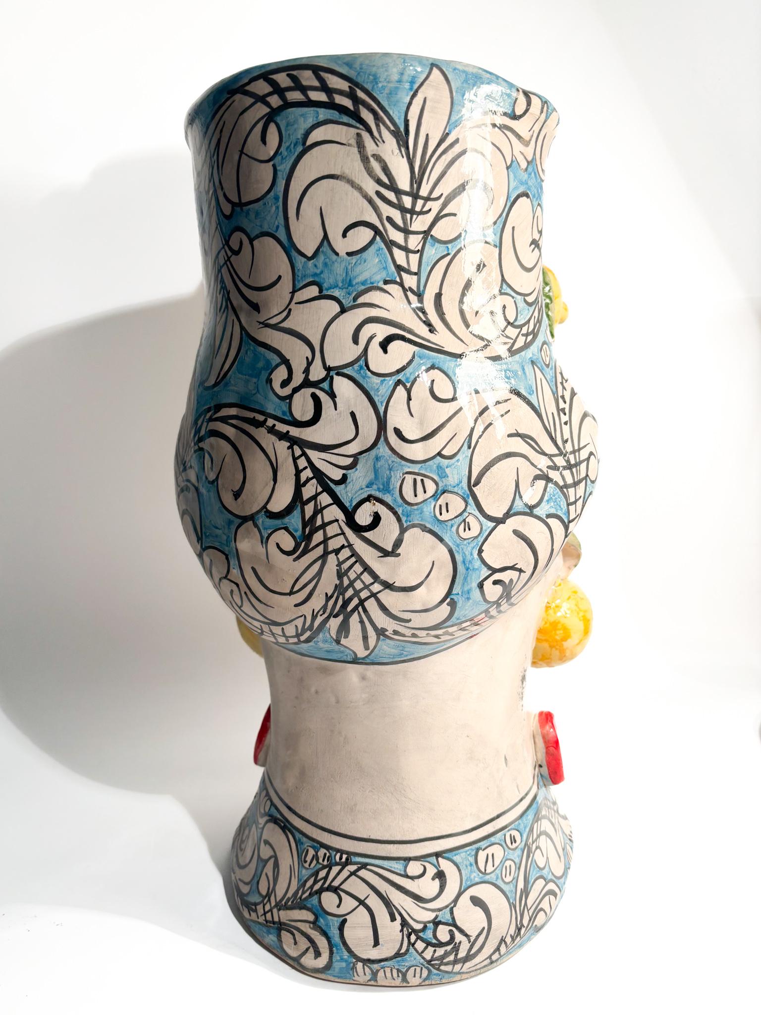 Weiblicher Mohrenkopf aus Caltagirone von Ceramiche Germano aus den 1990er Jahren im Angebot 1