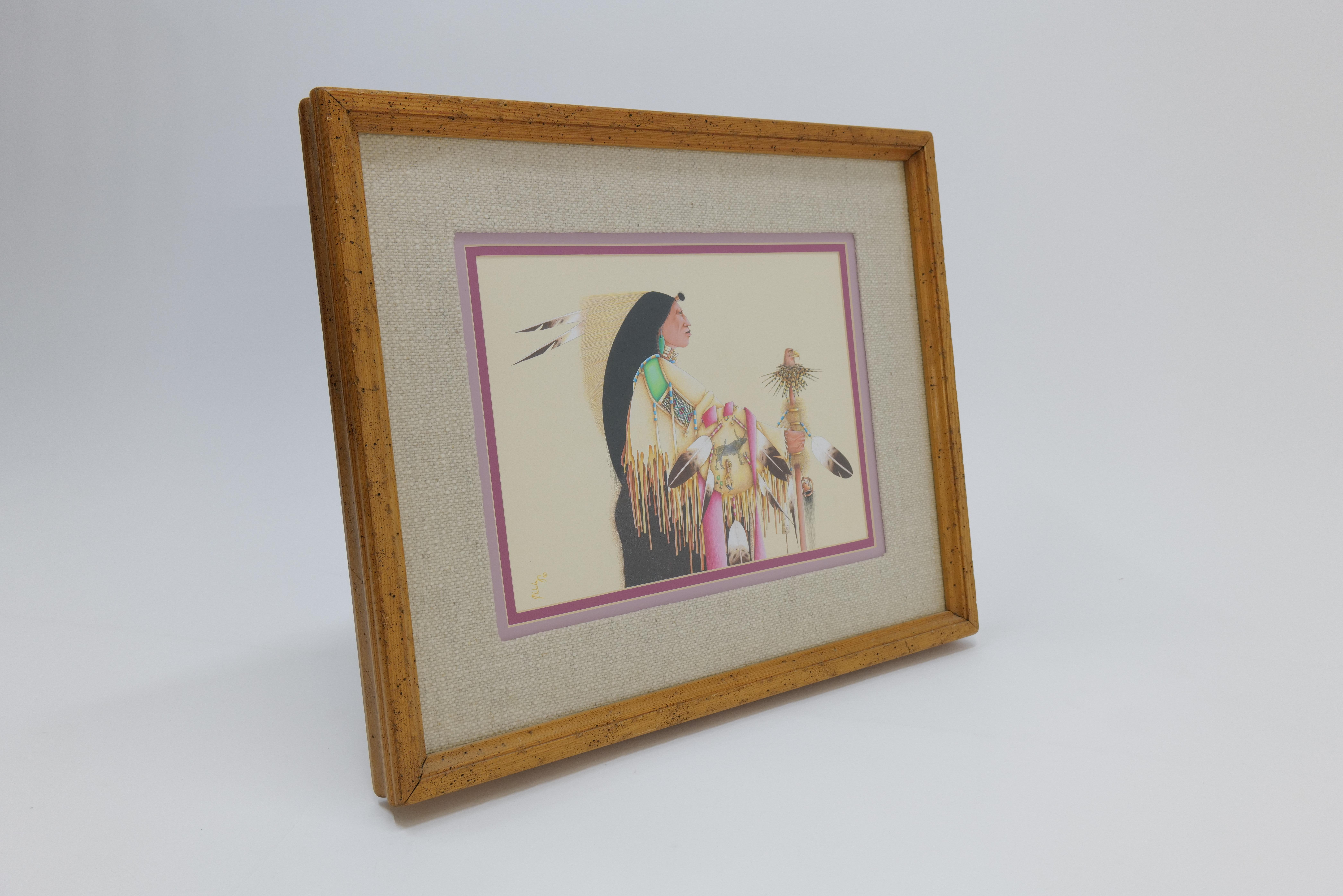 Female Native American Warrior with Staff by Tillier Wesley For Sale 5