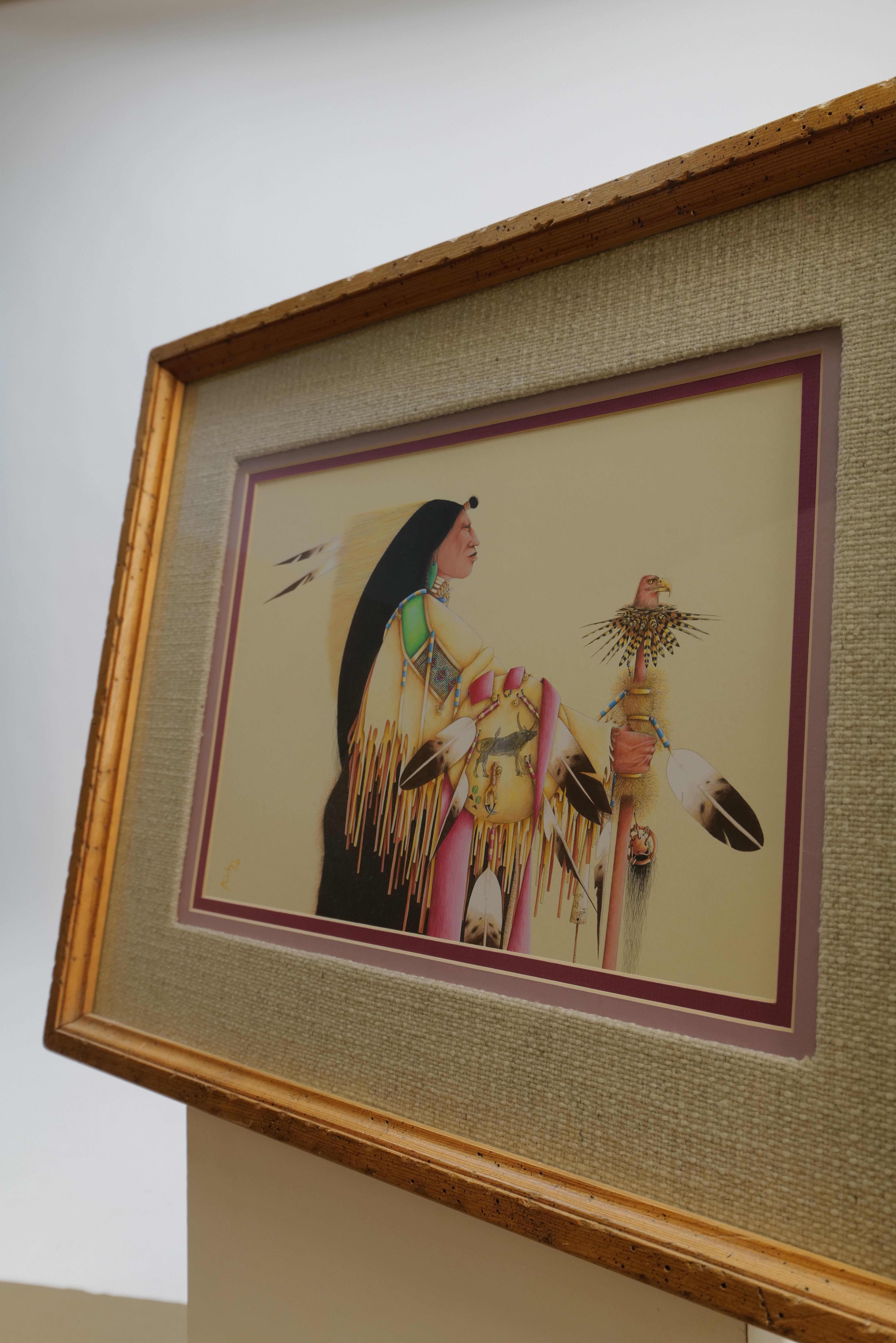 Tillier Wesley is a talented Muskogee Creek artist known for his intricate and highly detailed paintings that vividly capture Native American life and culture. His work often focuses on the strength, spirit, and history of Indigenous peoples,
