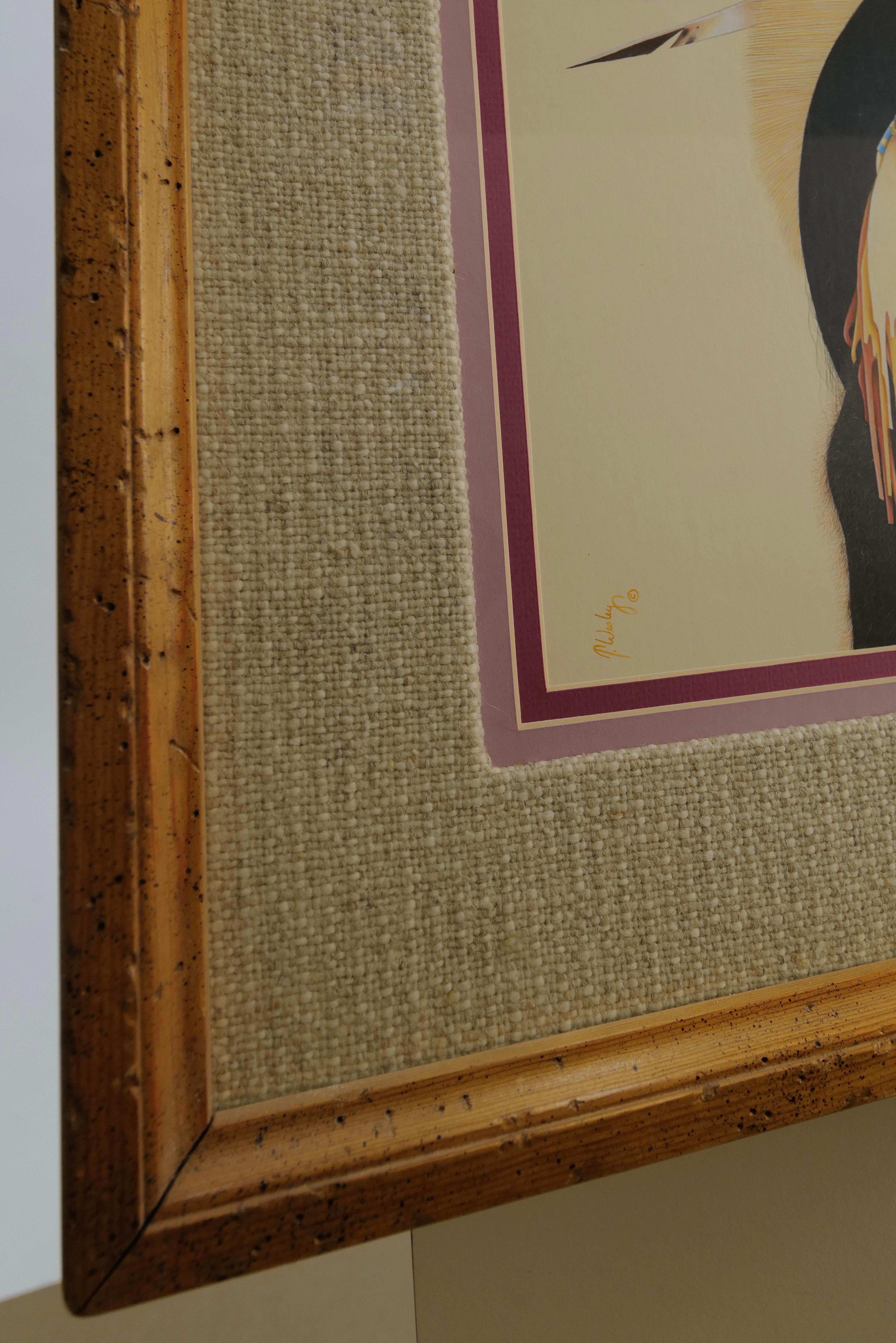 Female Native American Warrior with Staff by Tillier Wesley In Good Condition For Sale In Oklahoma City, OK