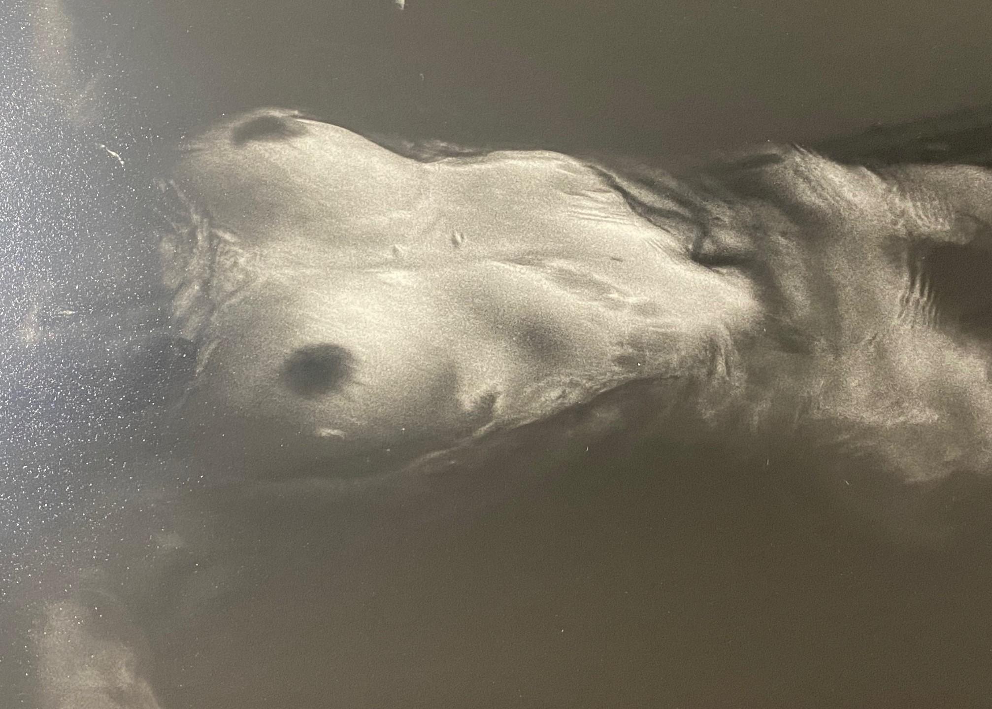 Female Nude Black & White Signed Photograph of Mysterious Masked Woman in Water In Good Condition For Sale In Studio City, CA