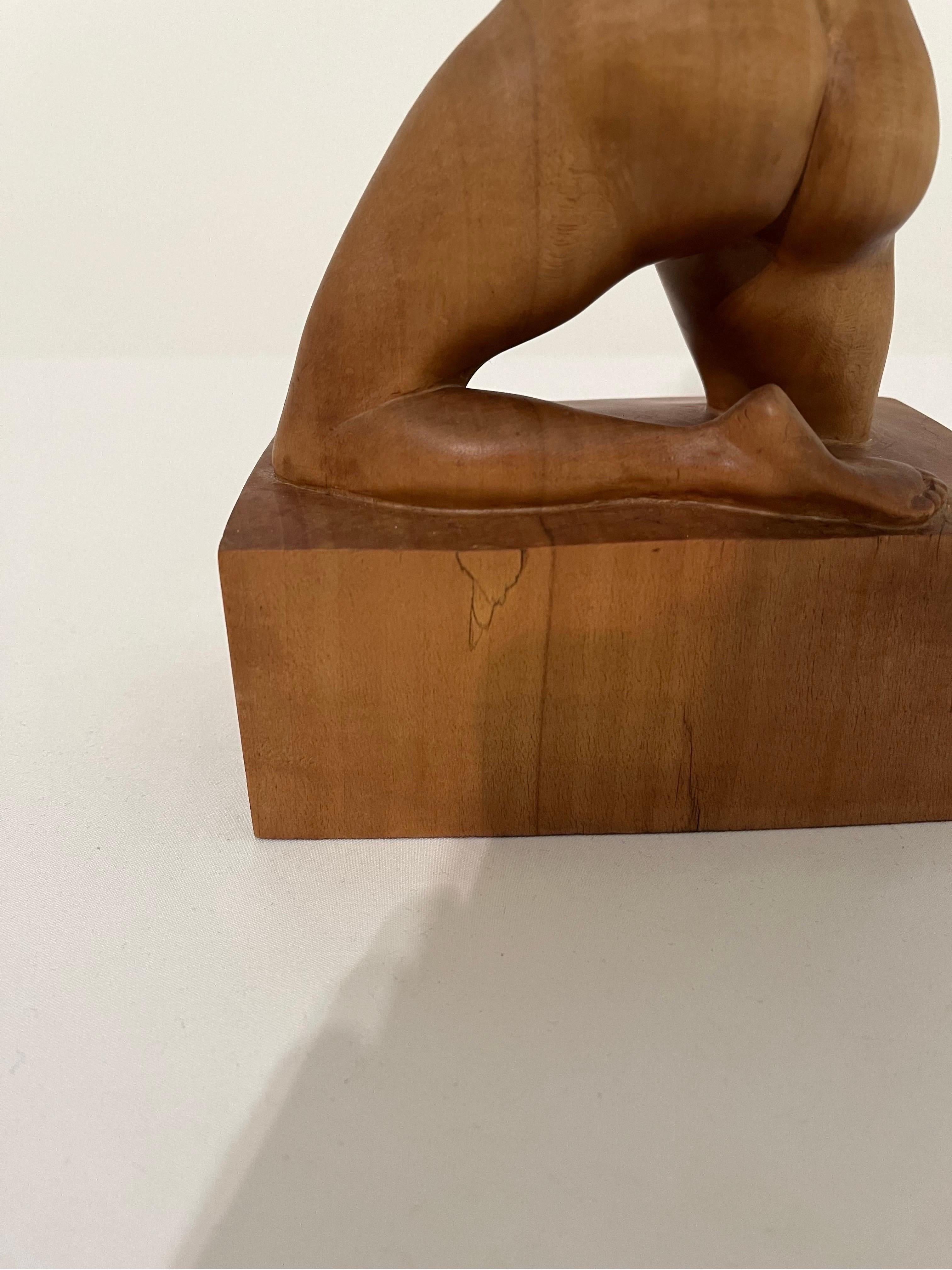 Female Nude Figure Bust Wood Carving 1960s sculpture  For Sale 2