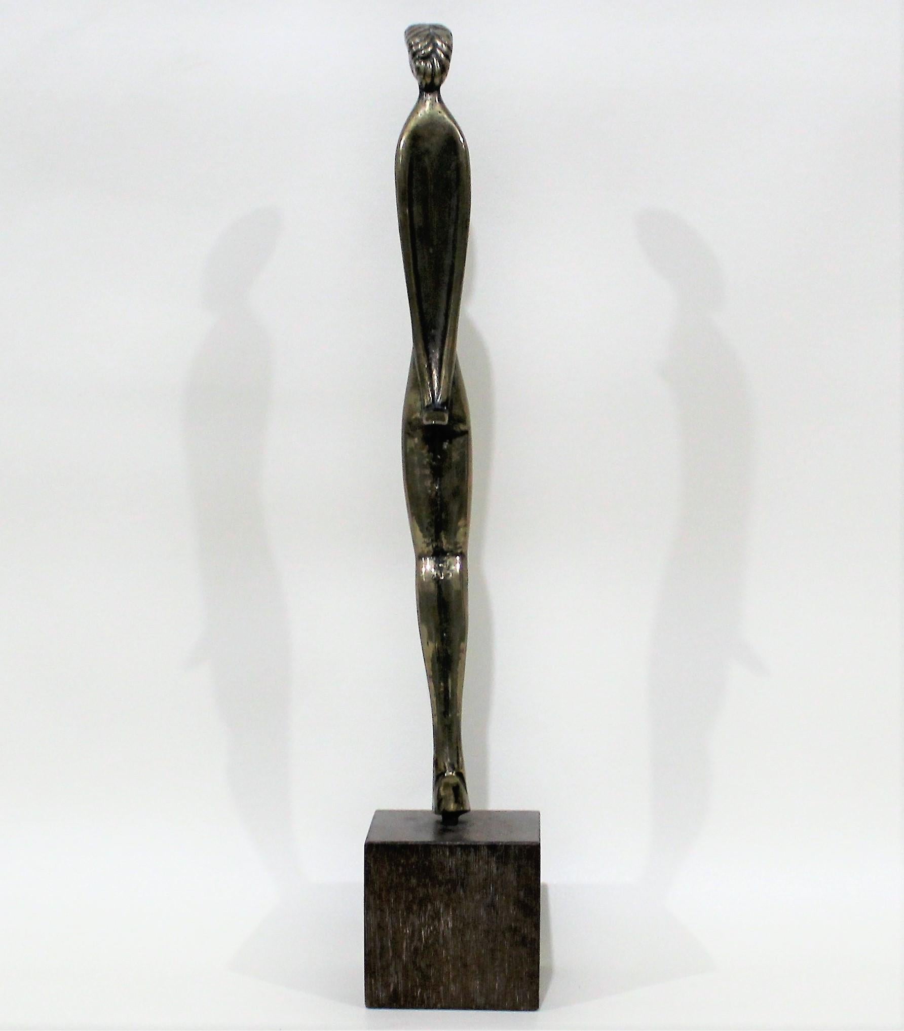 Mid-Century Modern Female Nude Modernist Sculpture in the Style of Alberto Giacometti