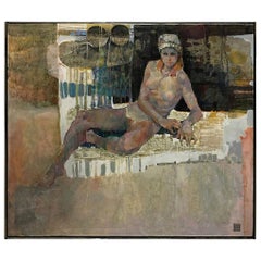 Female Nude Oil on Canvas by Lau Chun