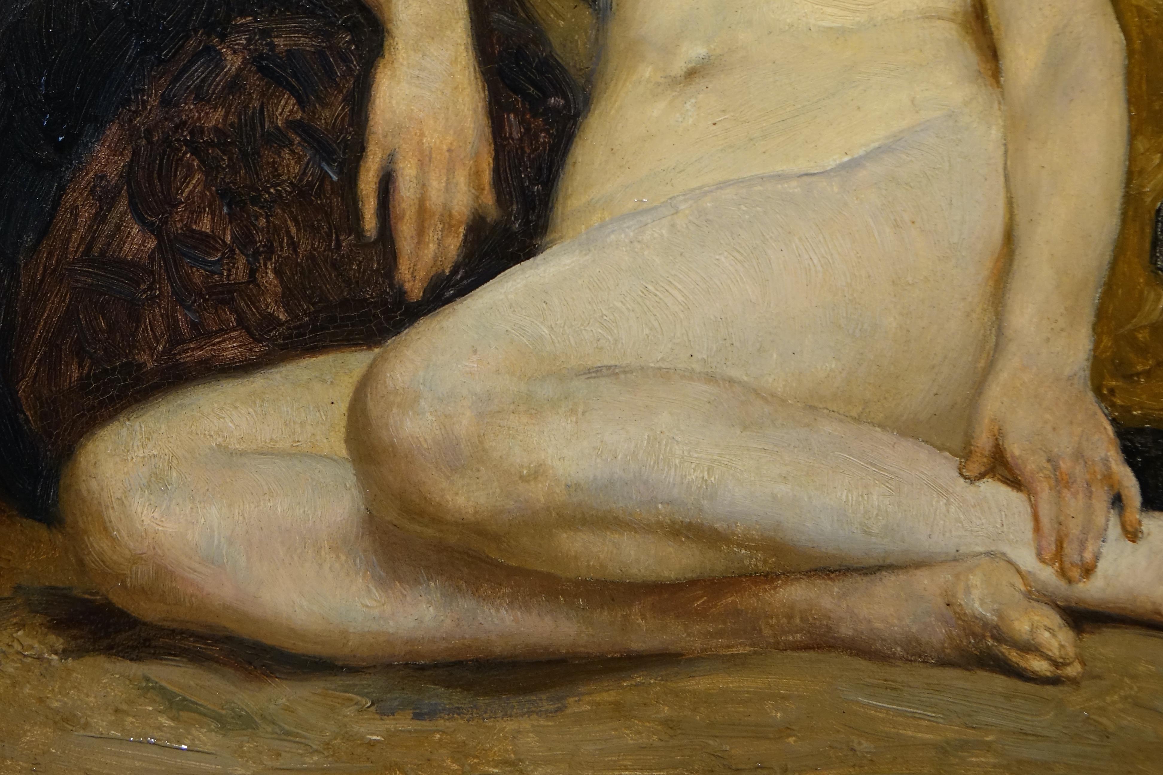 Art Deco Female Nude, Oil on panel, PAUL SIEFFERT, 1926