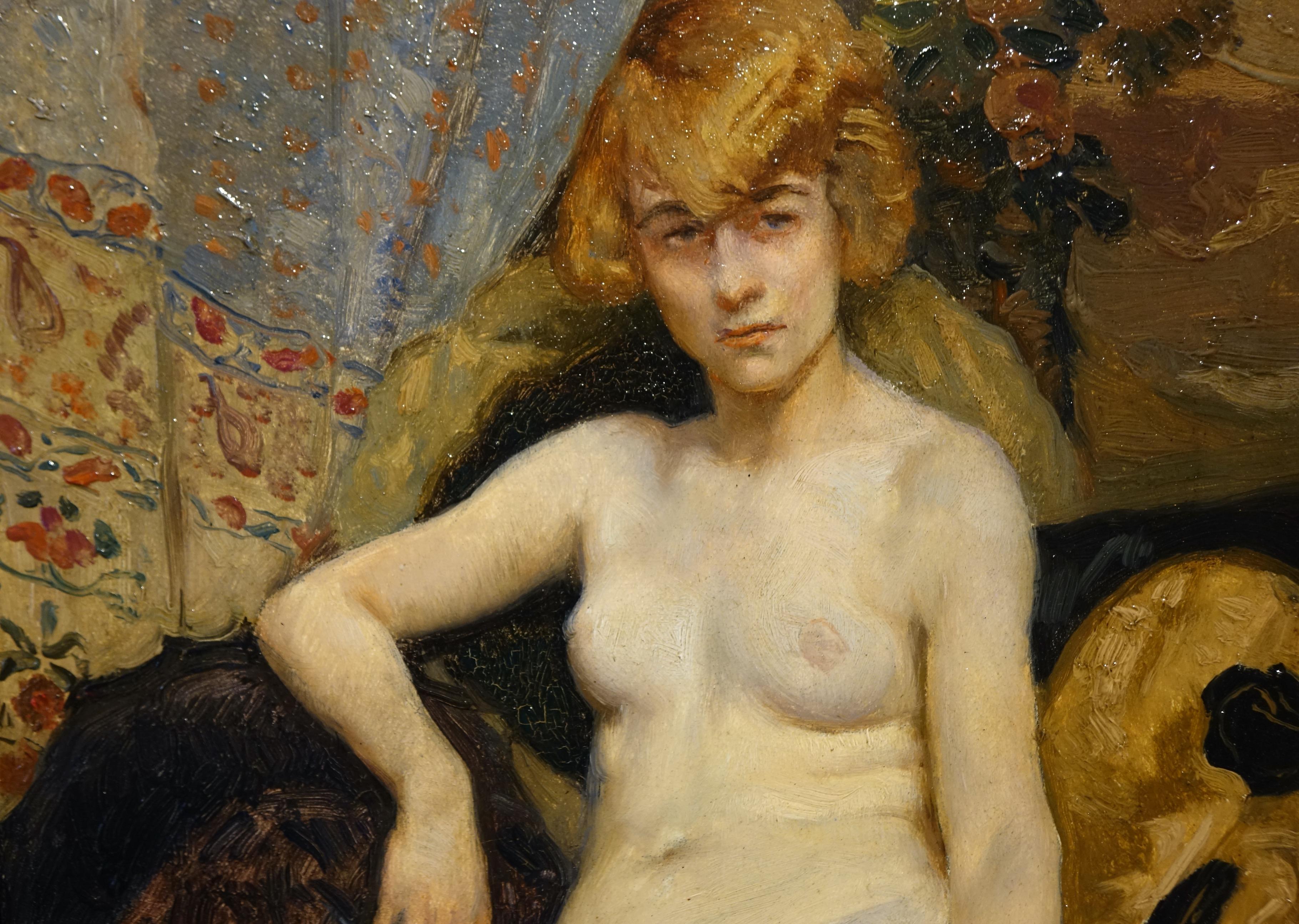Early 20th Century Female Nude, Oil on panel, PAUL SIEFFERT, 1926