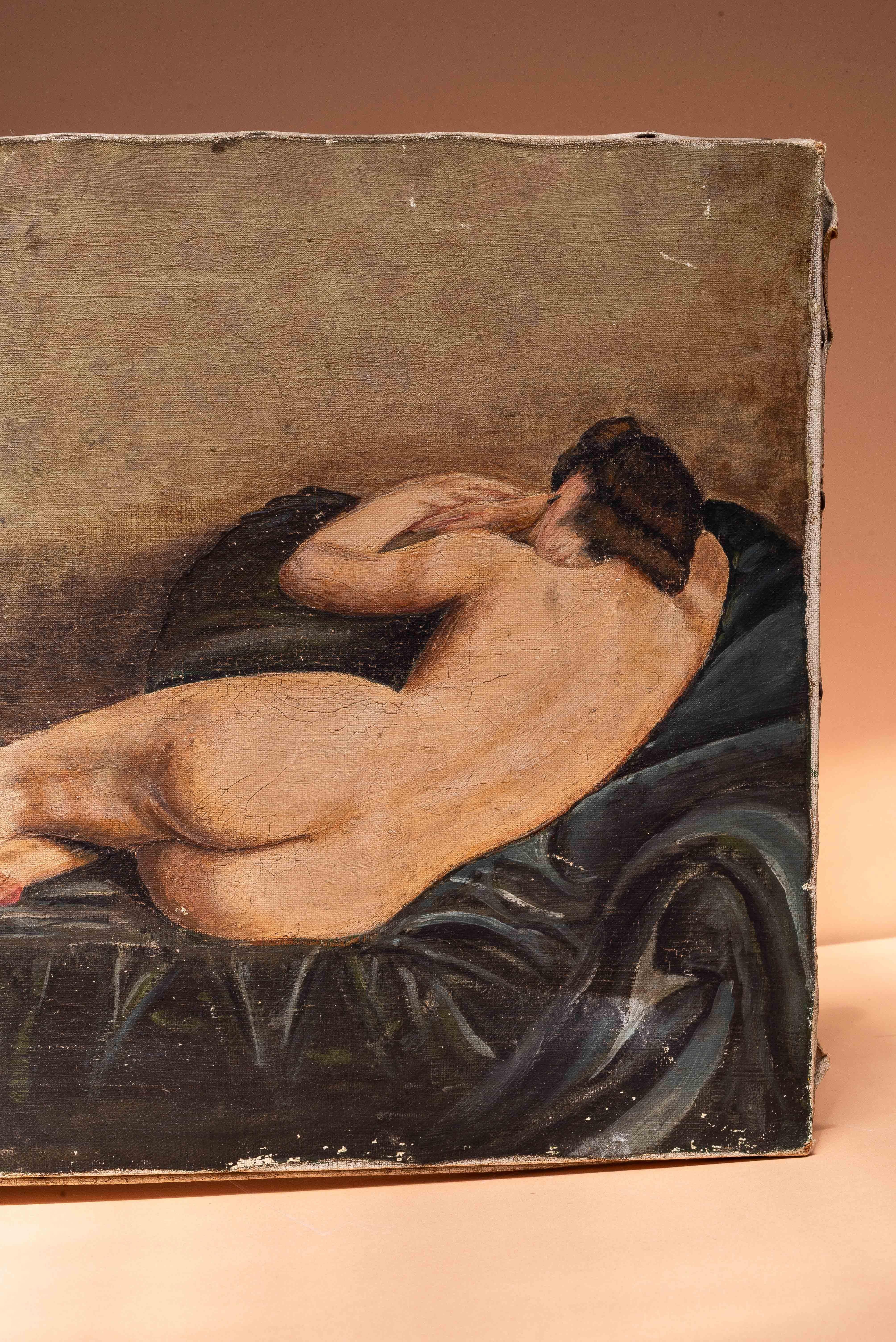 Pintura al Óleo Desnudo Femenino, Escuela Francesa Principios del Siglo XX, Estilo Paul Sieffert Francés en venta