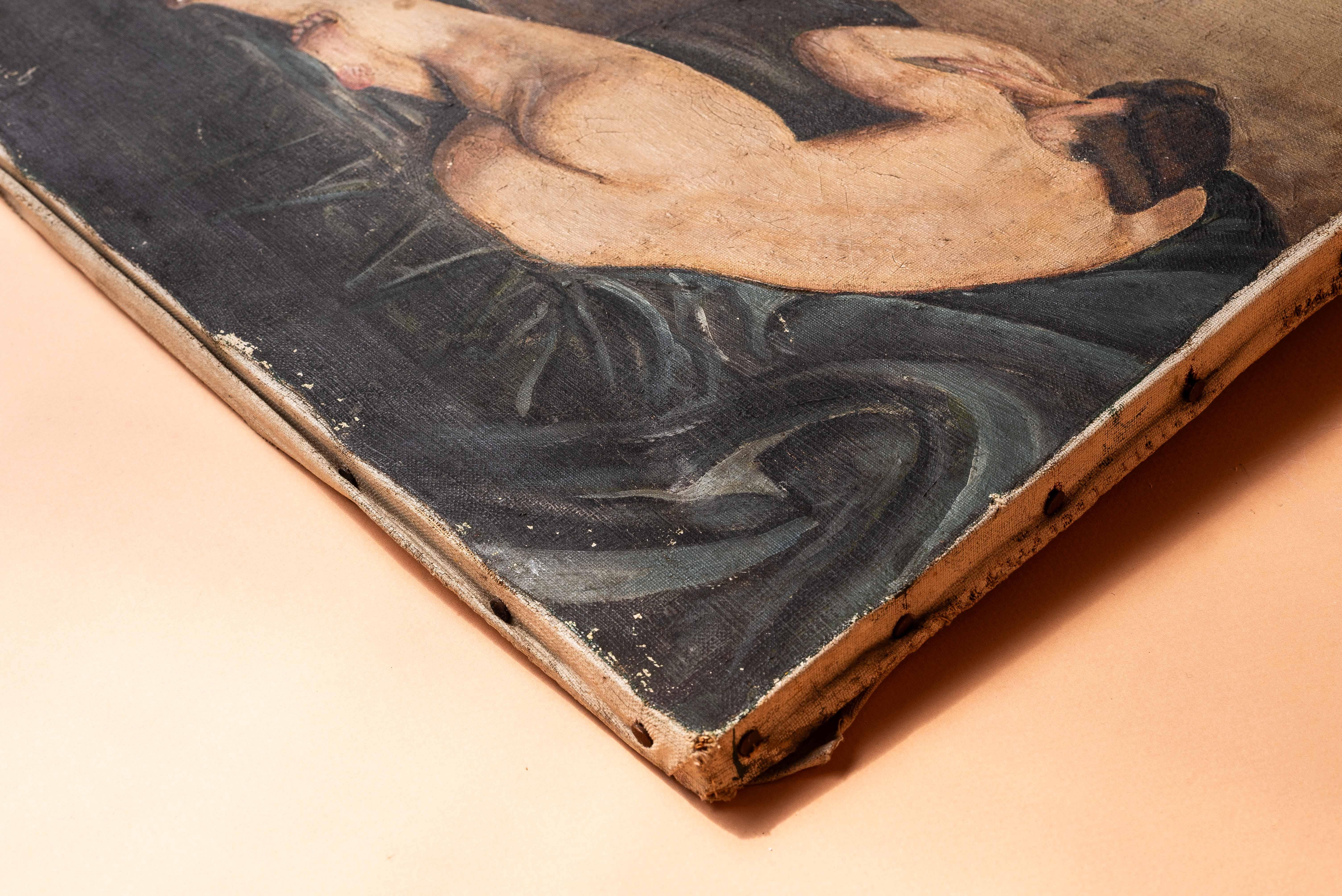 Pintura al Óleo Desnudo Femenino, Escuela Francesa Principios del Siglo XX, Estilo Paul Sieffert Pintado en venta