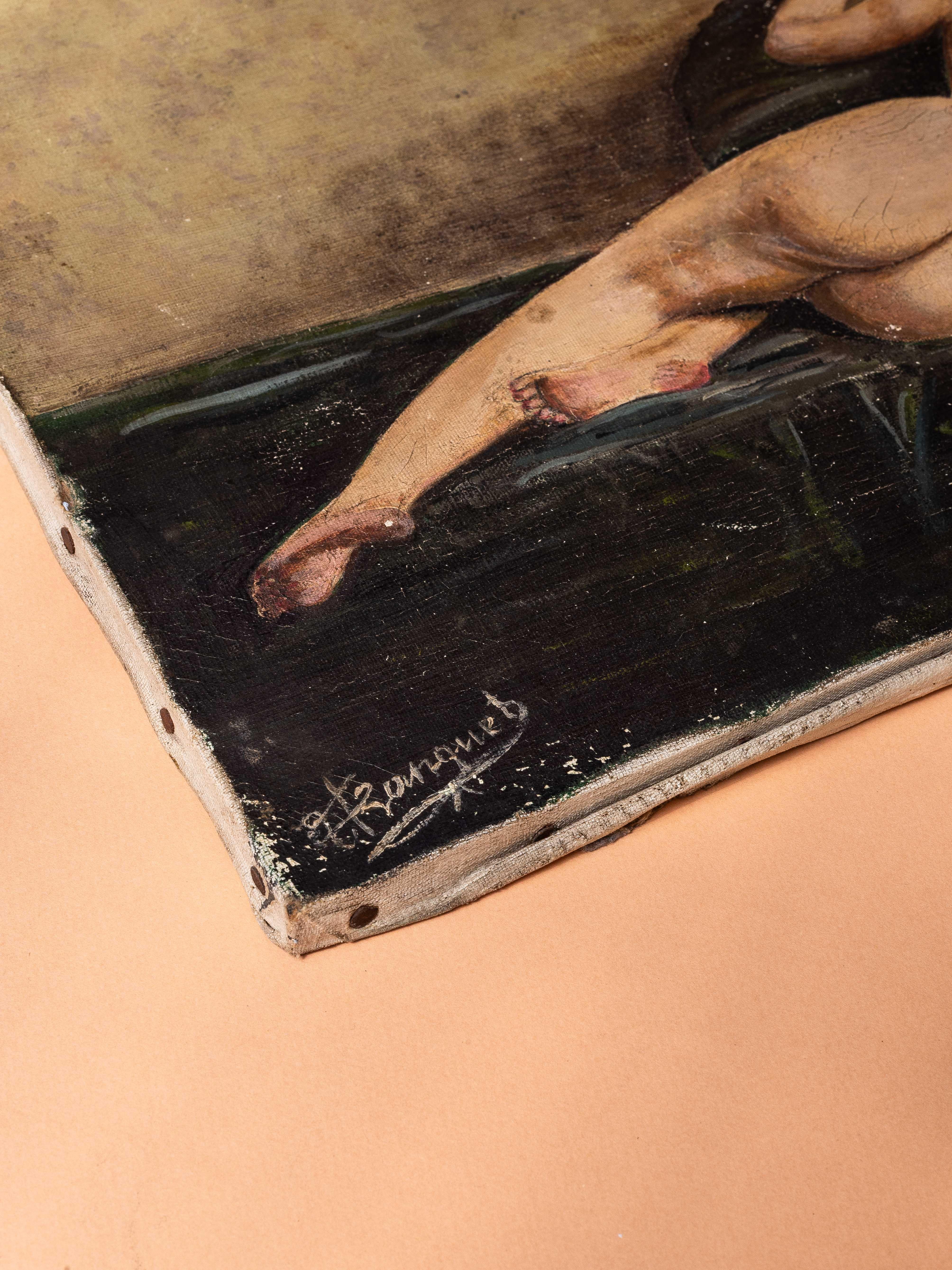 Pintura al Óleo Desnudo Femenino, Escuela Francesa Principios del Siglo XX, Estilo Paul Sieffert en Bueno estado para la venta en ROUEN, FR