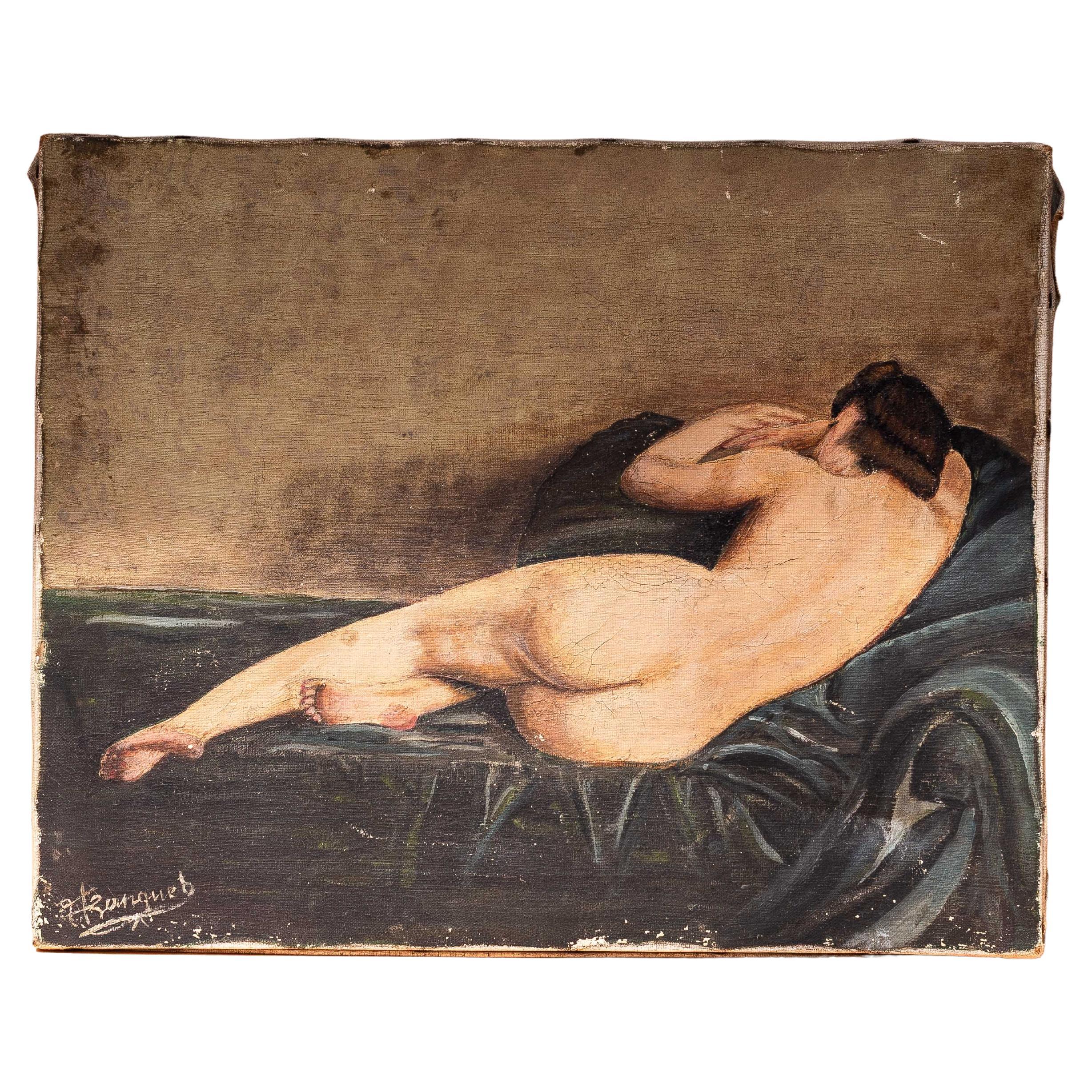 Female Nude Oil Painting, French School Early 20th Century, Paul Sieffert Style