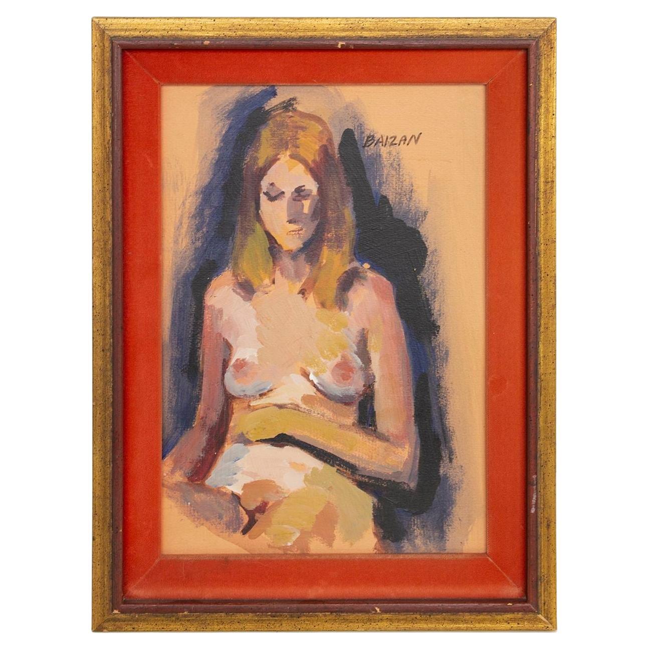 Female Nude Painting by Baizan For Sale