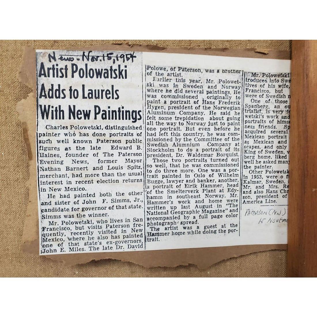 20th Century Female Nude Portrait Oil Painting by Charles Polowetski (1884-1955) For Sale