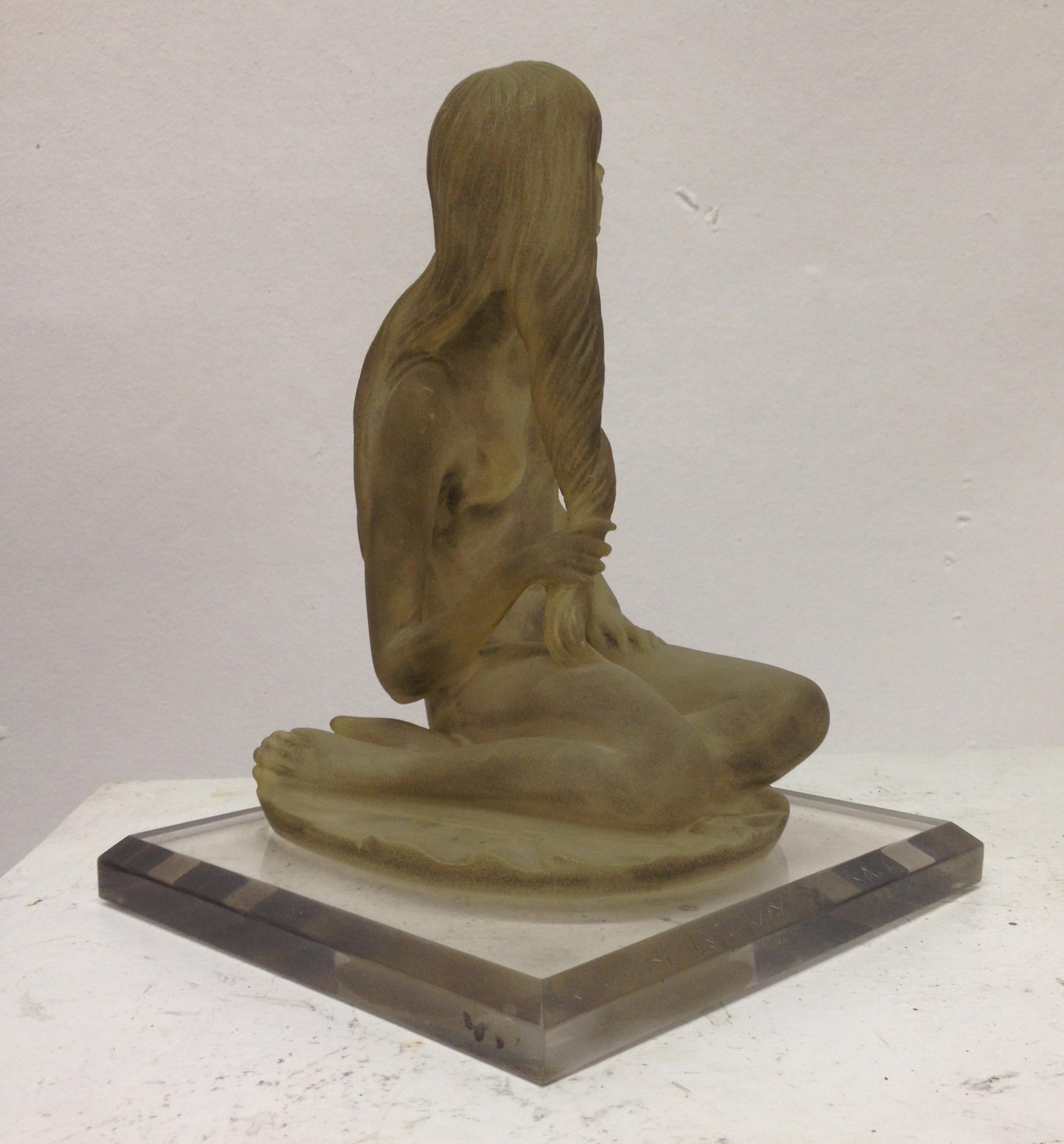 Mid-Century Modern Female Nude Sculpture in Cast Resin by Dorothy C. Thorpe