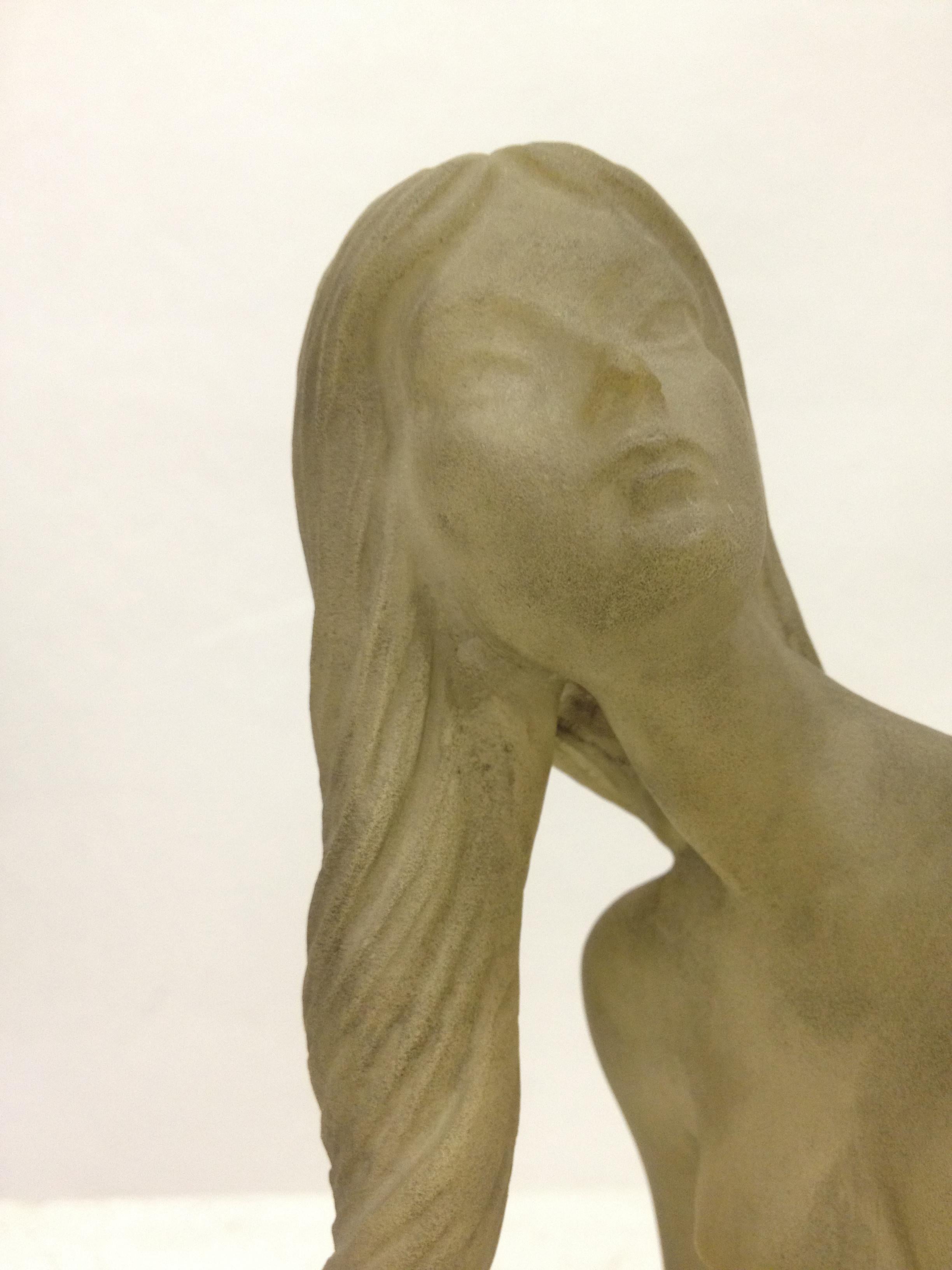 Mexican Female Nude Sculpture in Cast Resin by Dorothy C. Thorpe