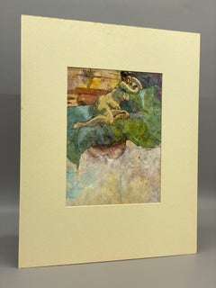 Female Nude Watercolor on Paper by Floss Romm Dworkin, 1990