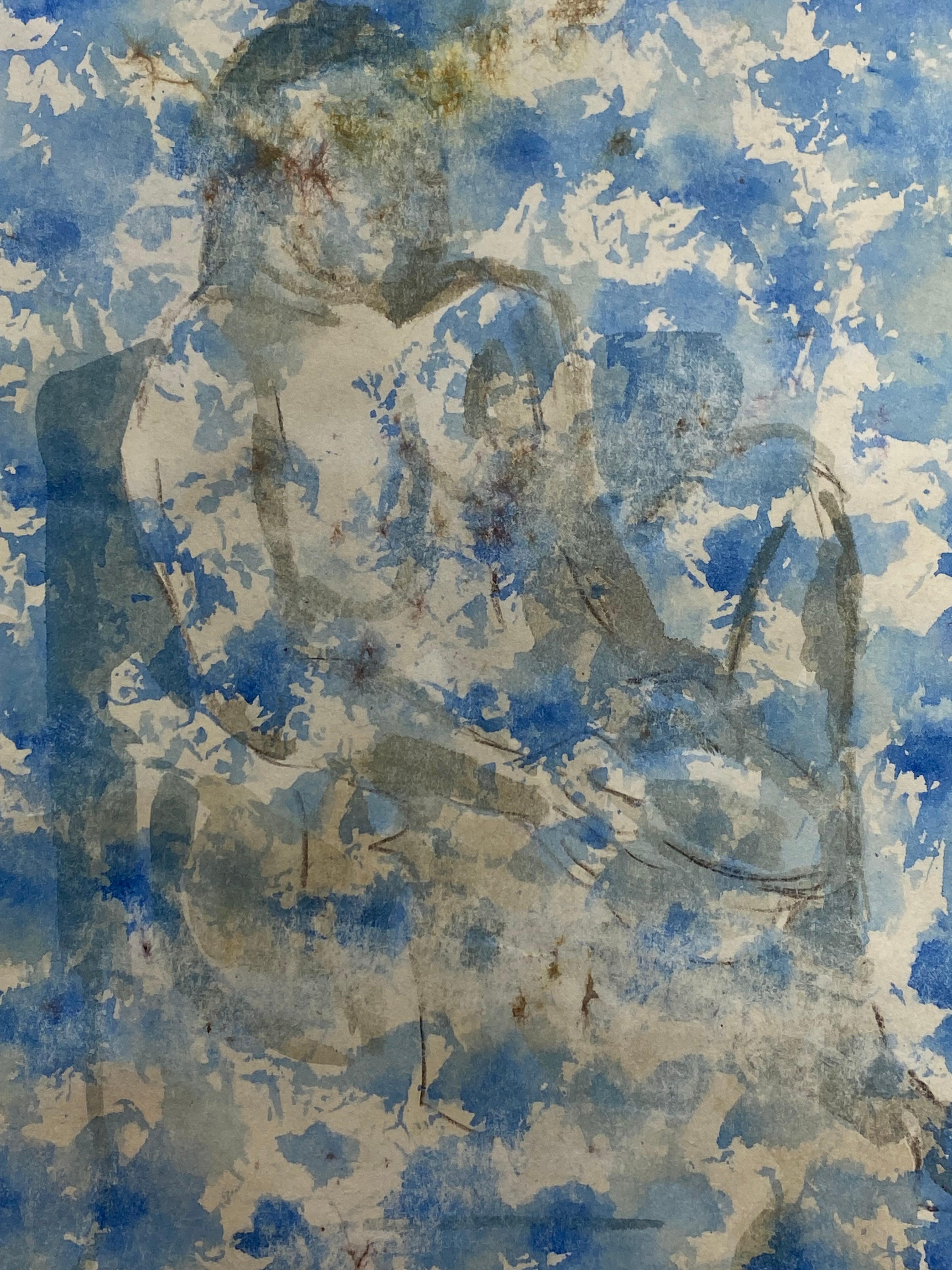 Aquarelle sur papier de Flosss Romm Dworkin, 1990 en vente 1