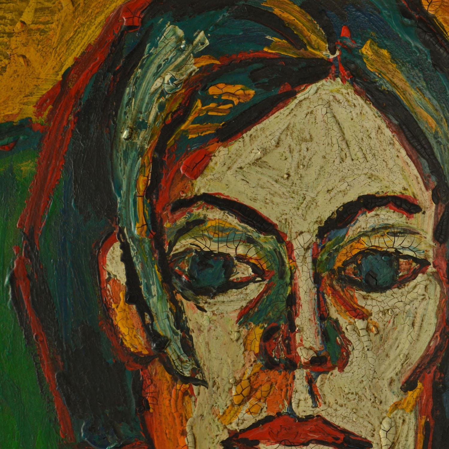 Retrato Femenino Años 60 en Colores Brillantes en venta 1