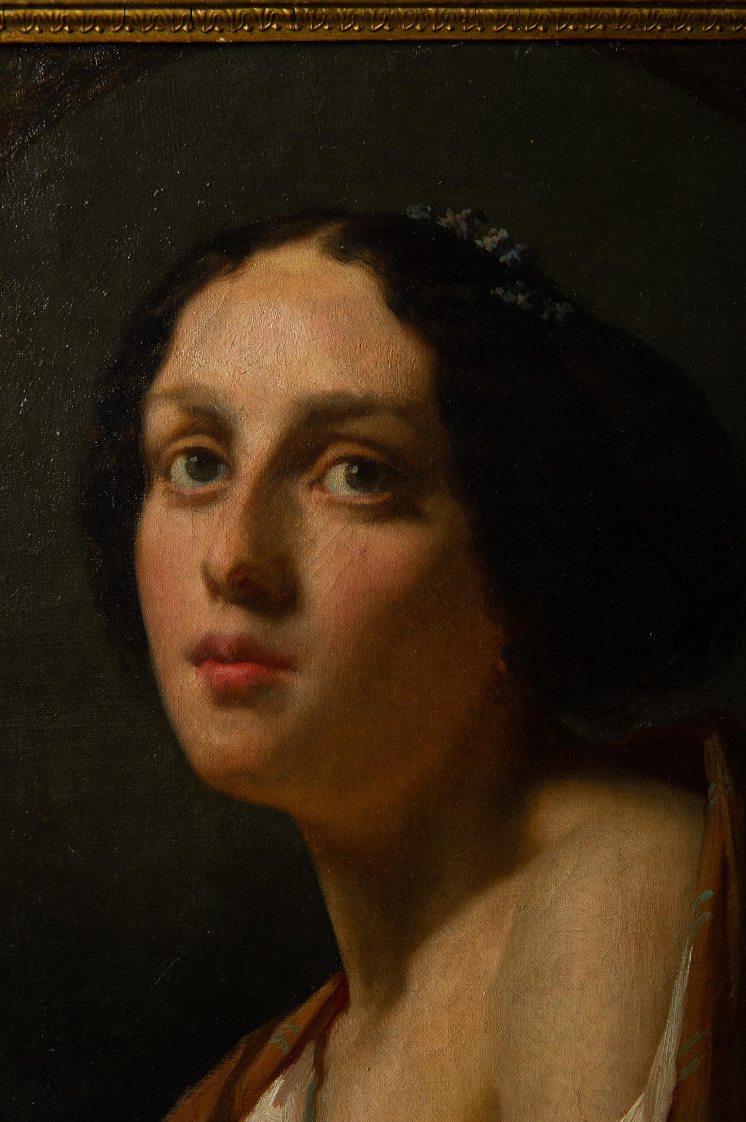 Female Portrait of the Empire Era In Excellent Condition For Sale In Alessandria, Piemonte