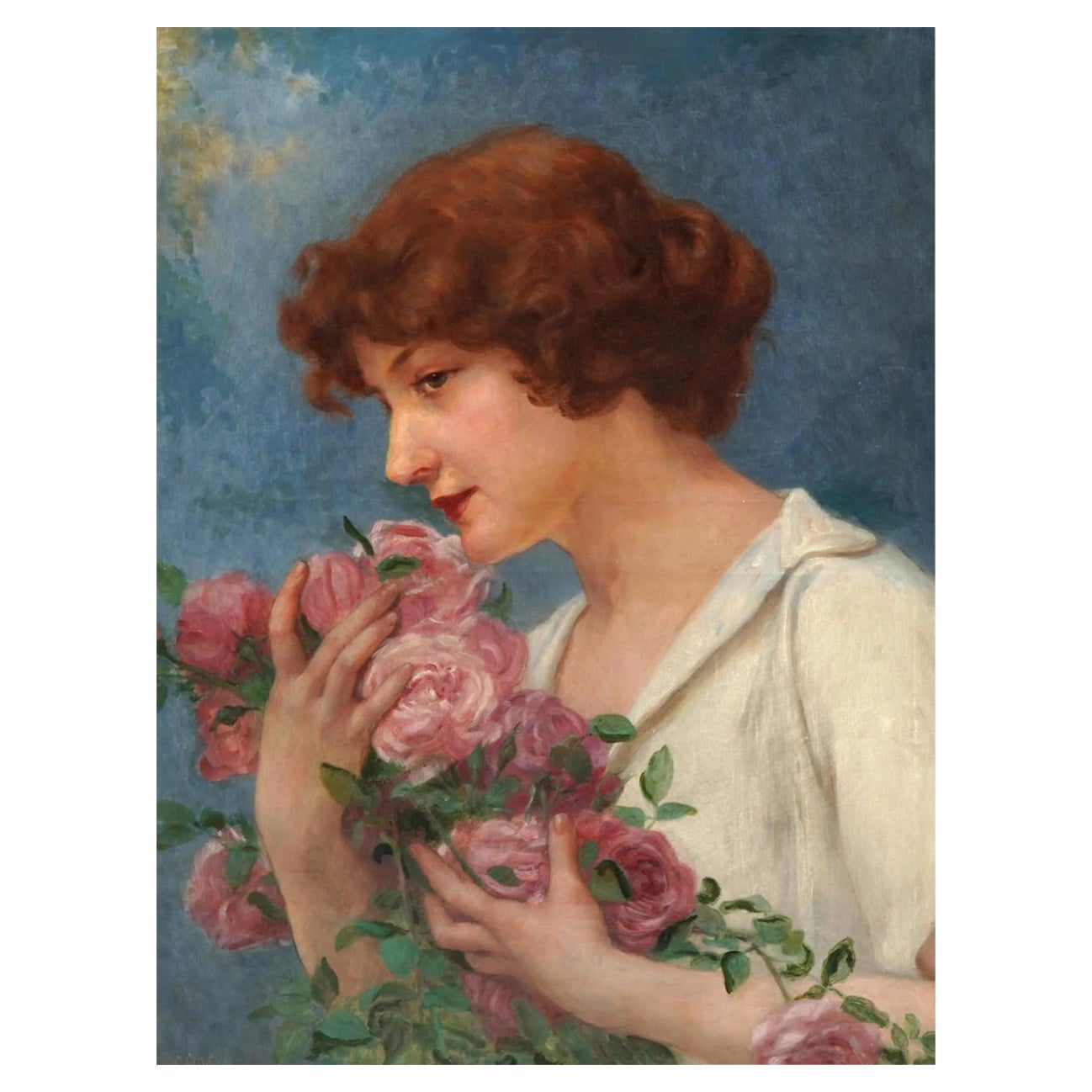 Ritratto femminile dipinto a olio di Guillaume Seignac