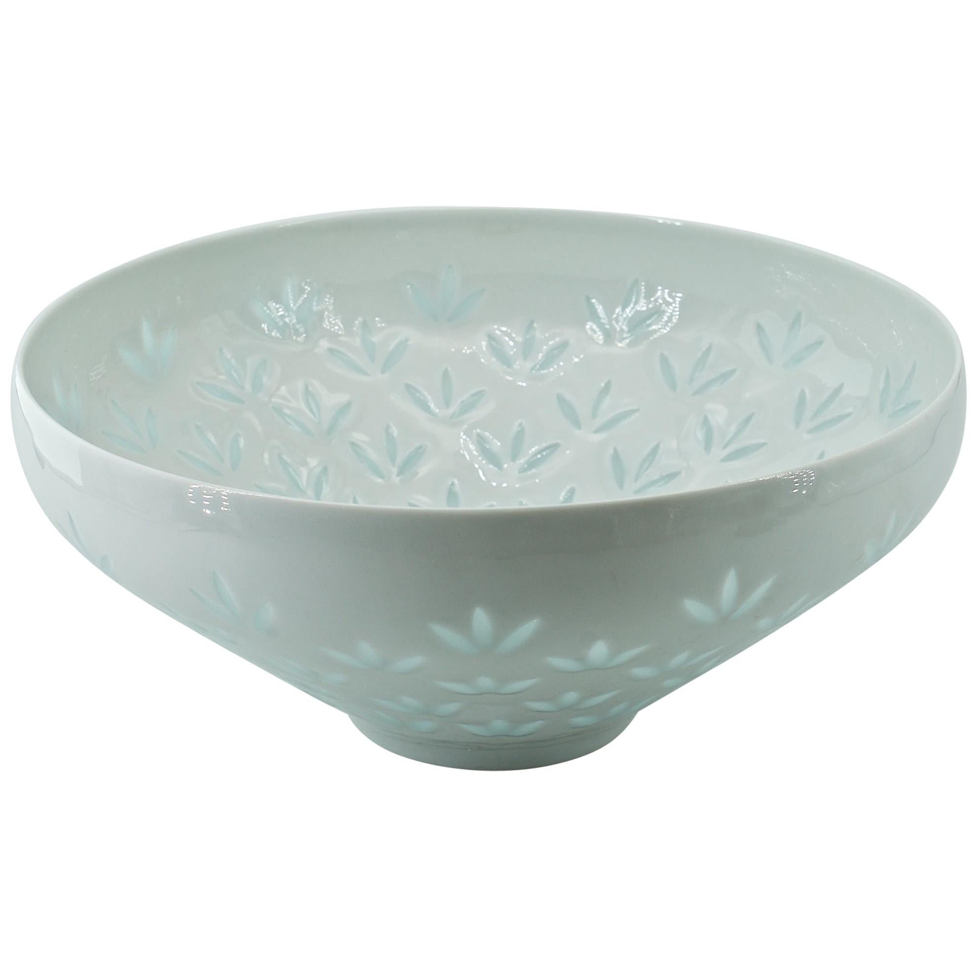 Female Scandinavian Design Chinese Patterned Porcelain Centerpiece Bowl, Finland