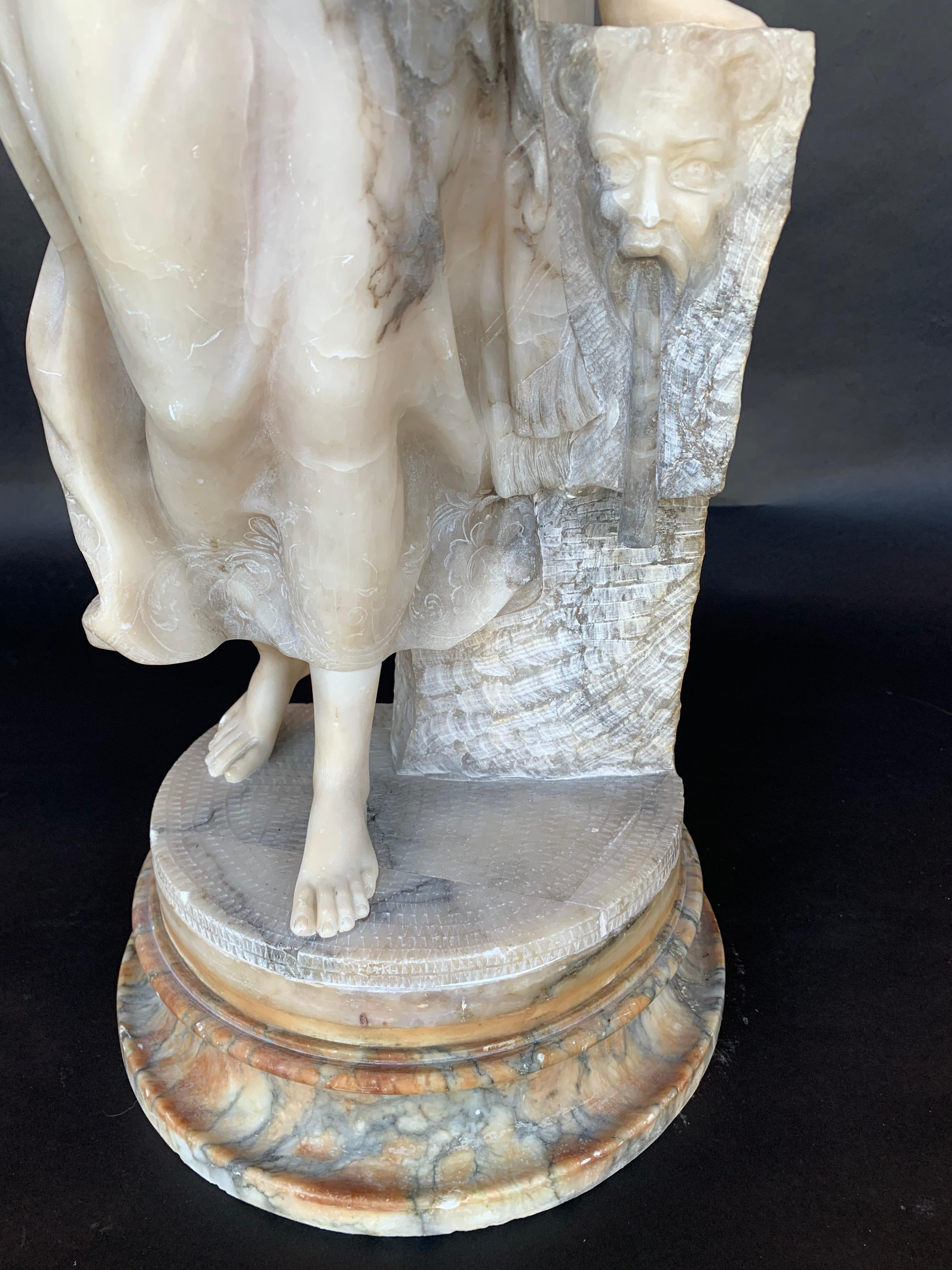 Italian Female Sculptural Torchère Lamp For Sale