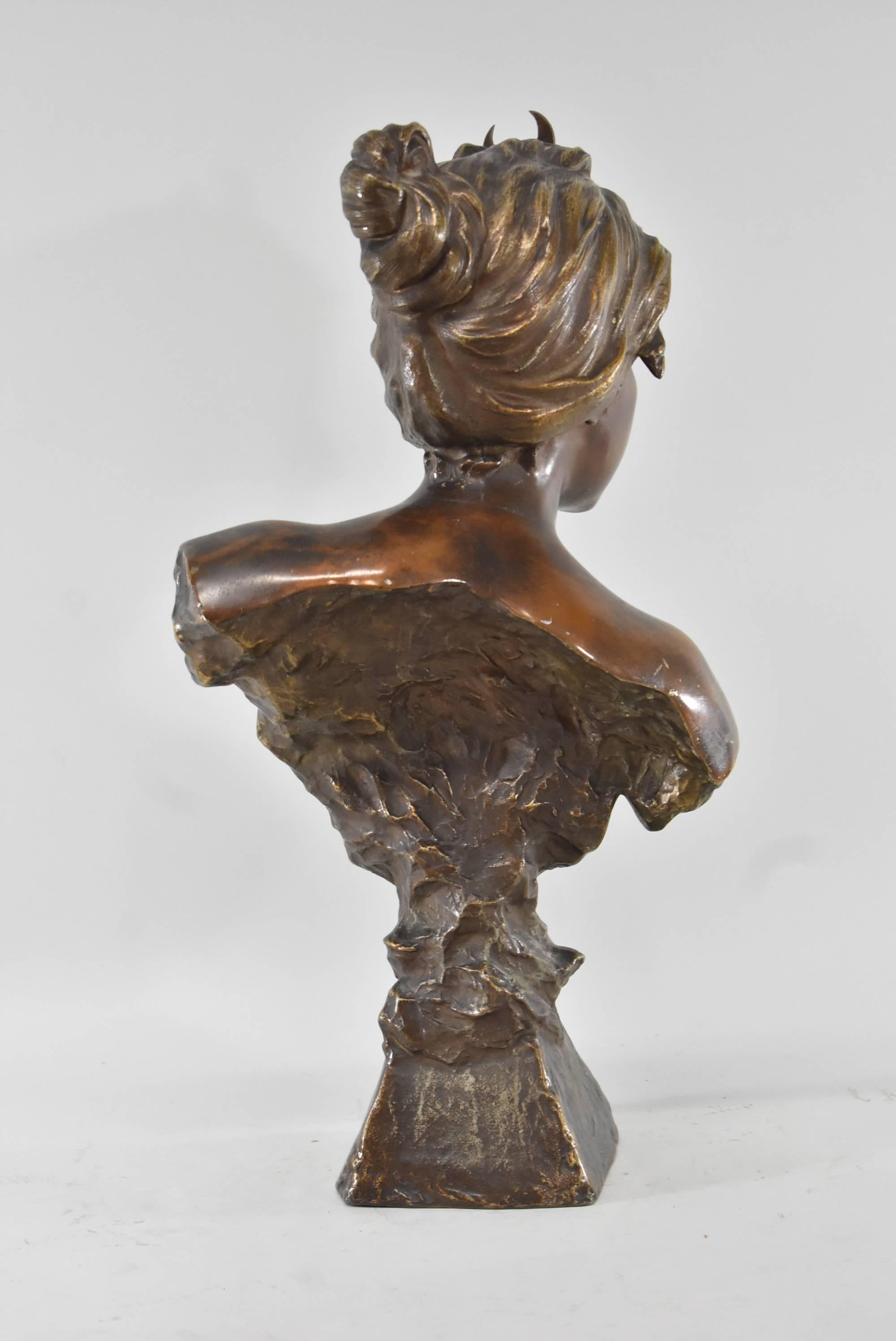 Art Nouveau Female Sculpture Bust 