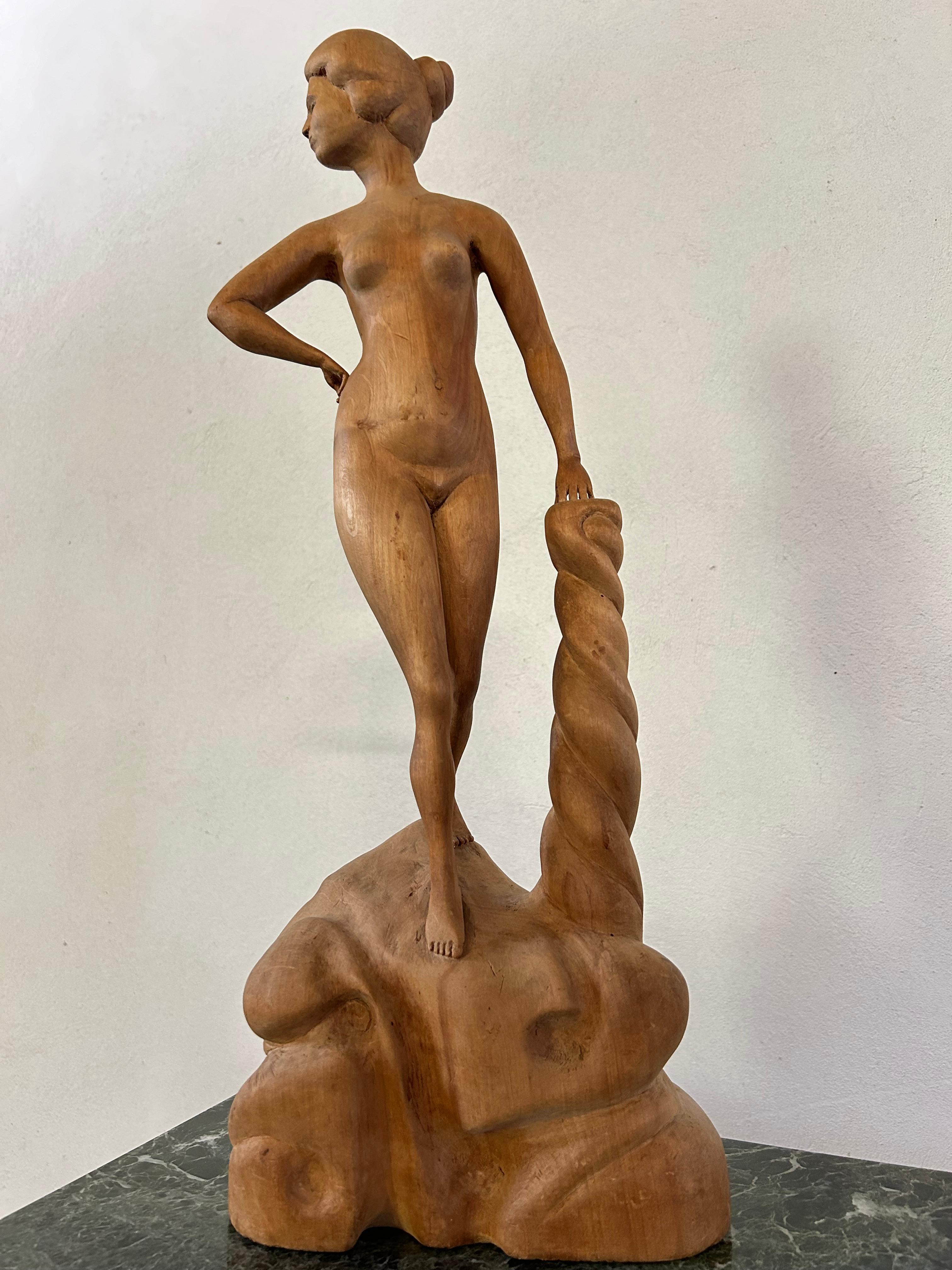 Escultura femenina de Ernst Gustaf Johansson, Suecia 1922 Tallado en venta