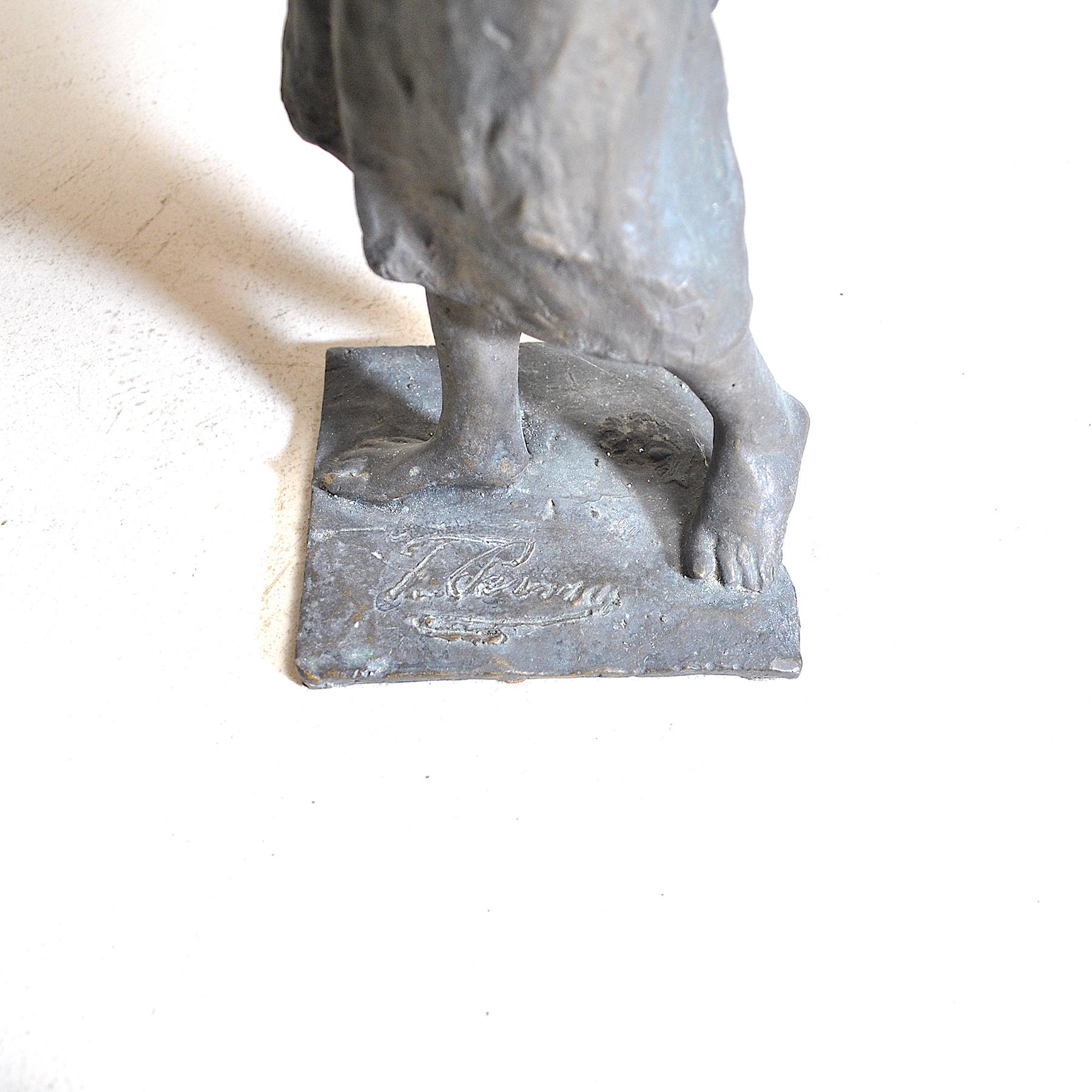 Sculpture féminine en bronze de l'école napolitaine Bon état - En vente à bari, IT