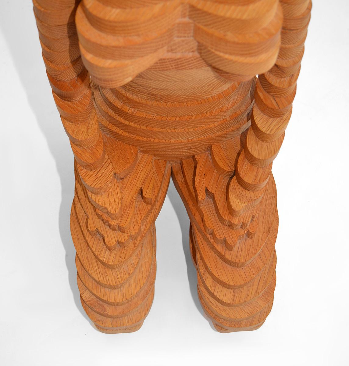 Female Sculpture in Joined Wood 3-D Cubist Surrealist by Reuben Karol, USA 1990s For Sale 3