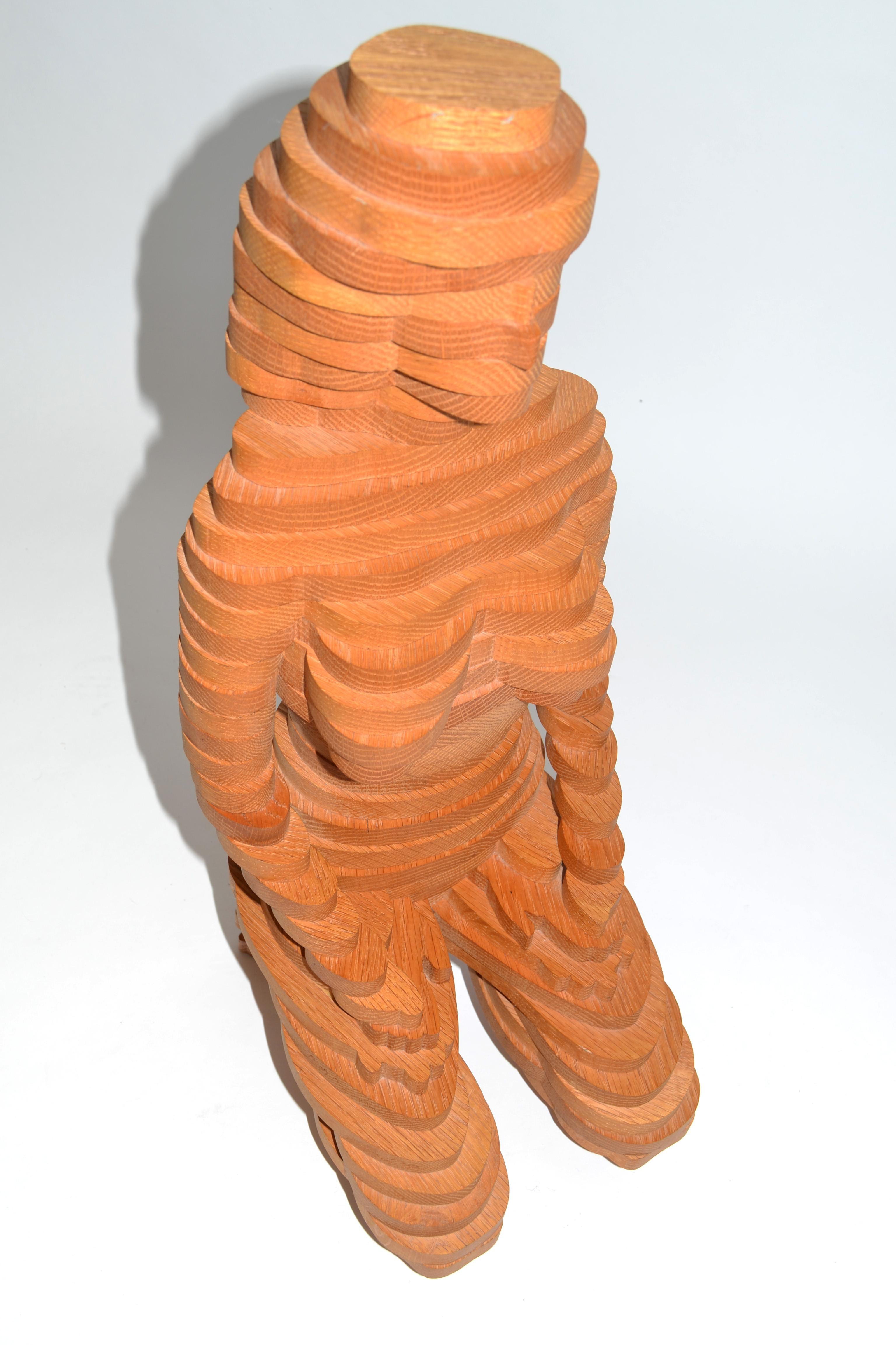 Joinery Female Sculpture in Joined Wood 3-D Cubist Surrealist by Reuben Karol, USA 1990s For Sale