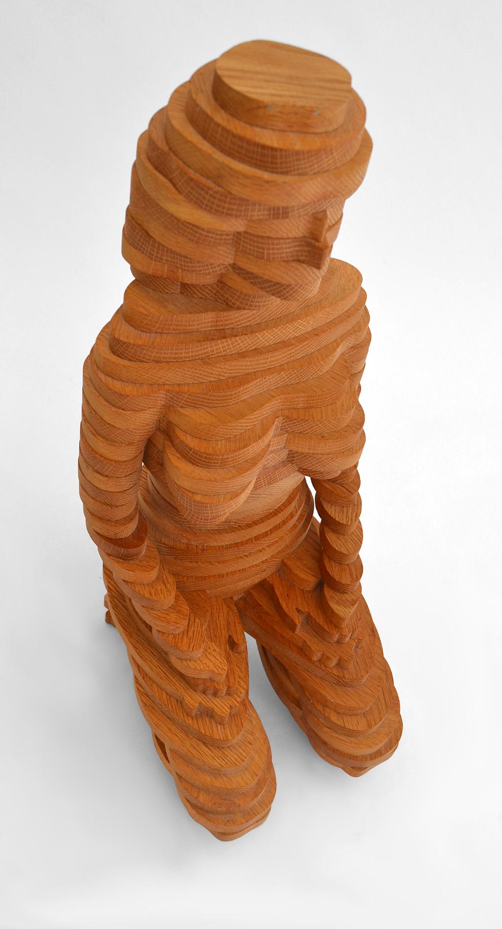 Female Sculpture in Joined Wood 3-D Cubist Surrealist by Reuben Karol, USA 1990s In Good Condition For Sale In Ft Lauderdale, FL