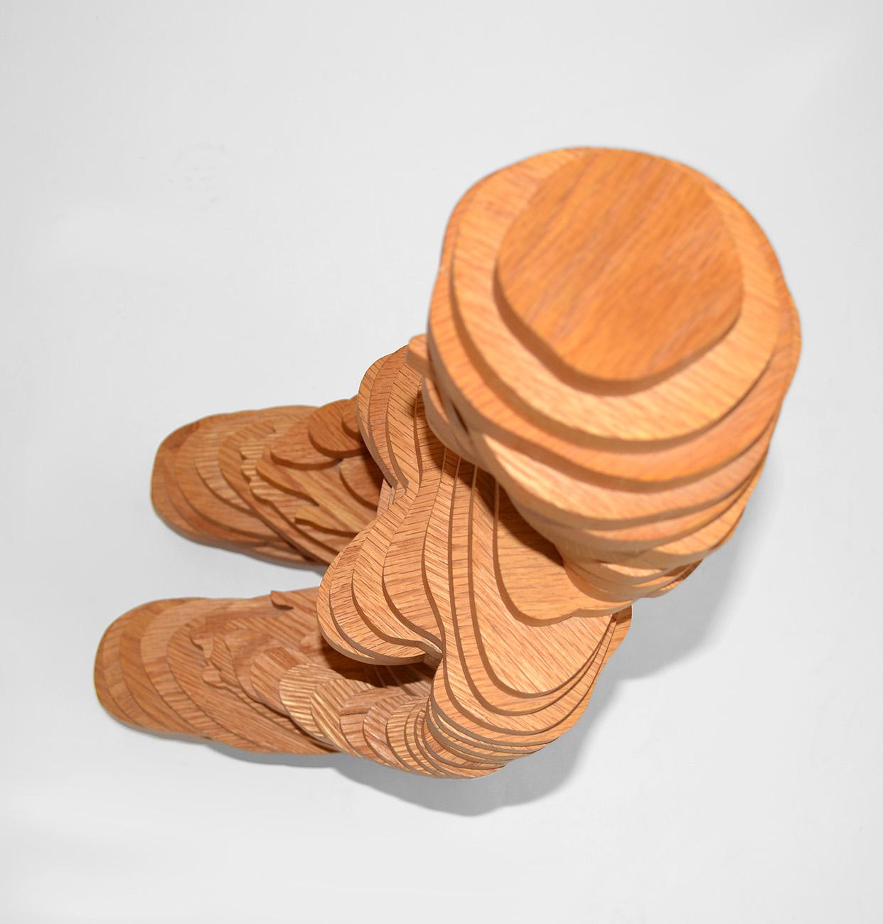 Female Sculpture in Joined Wood 3-D Cubist Surrealist by Reuben Karol, USA 1990s For Sale 2