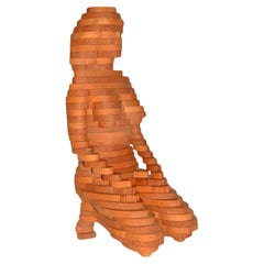 Sculpture féminine en bois joint en 3D surréaliste de Reuben Karol, États-Unis, années 1990