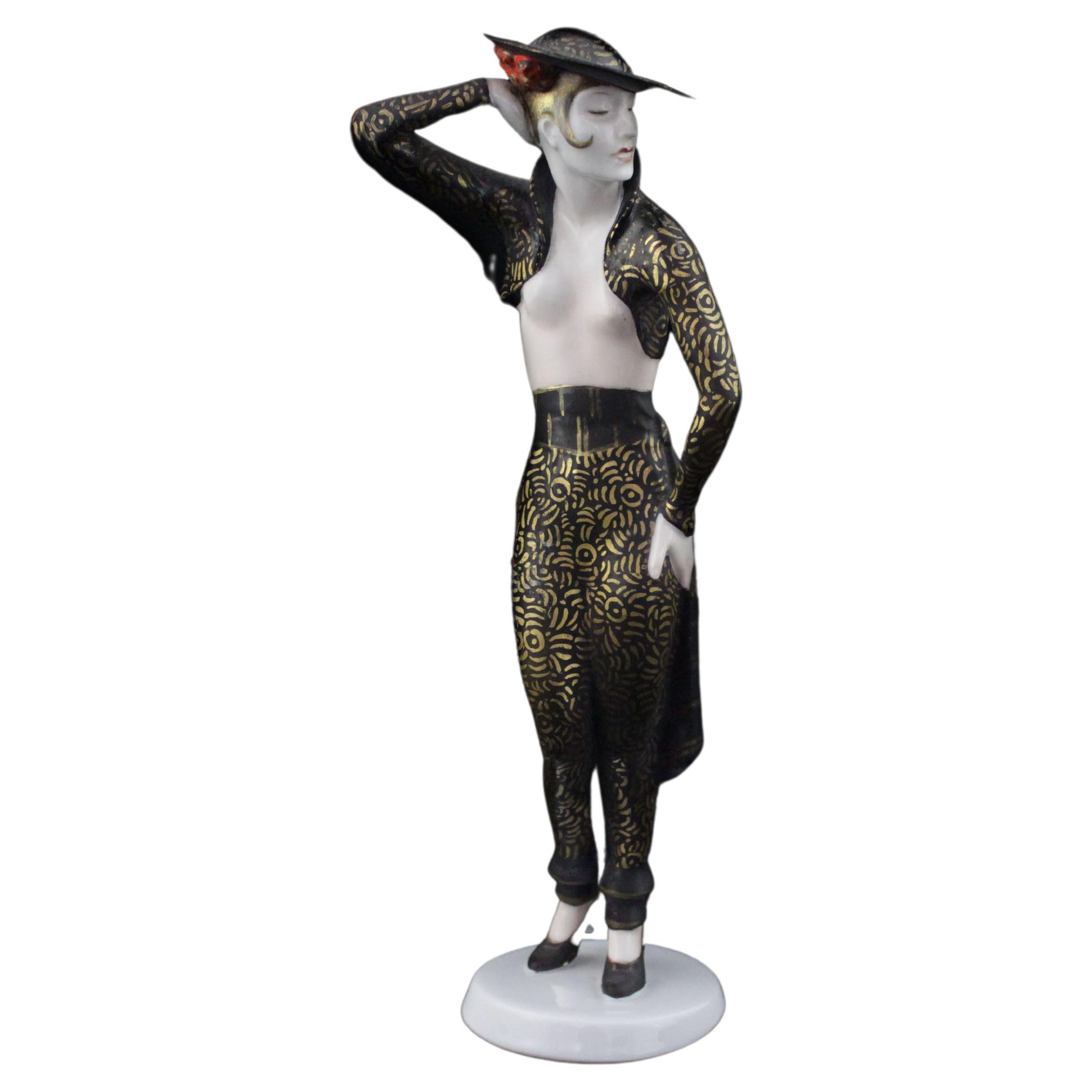 Female Statue by Wolfgang Schwartzkoff for Rosenthal, 1929 For Sale
