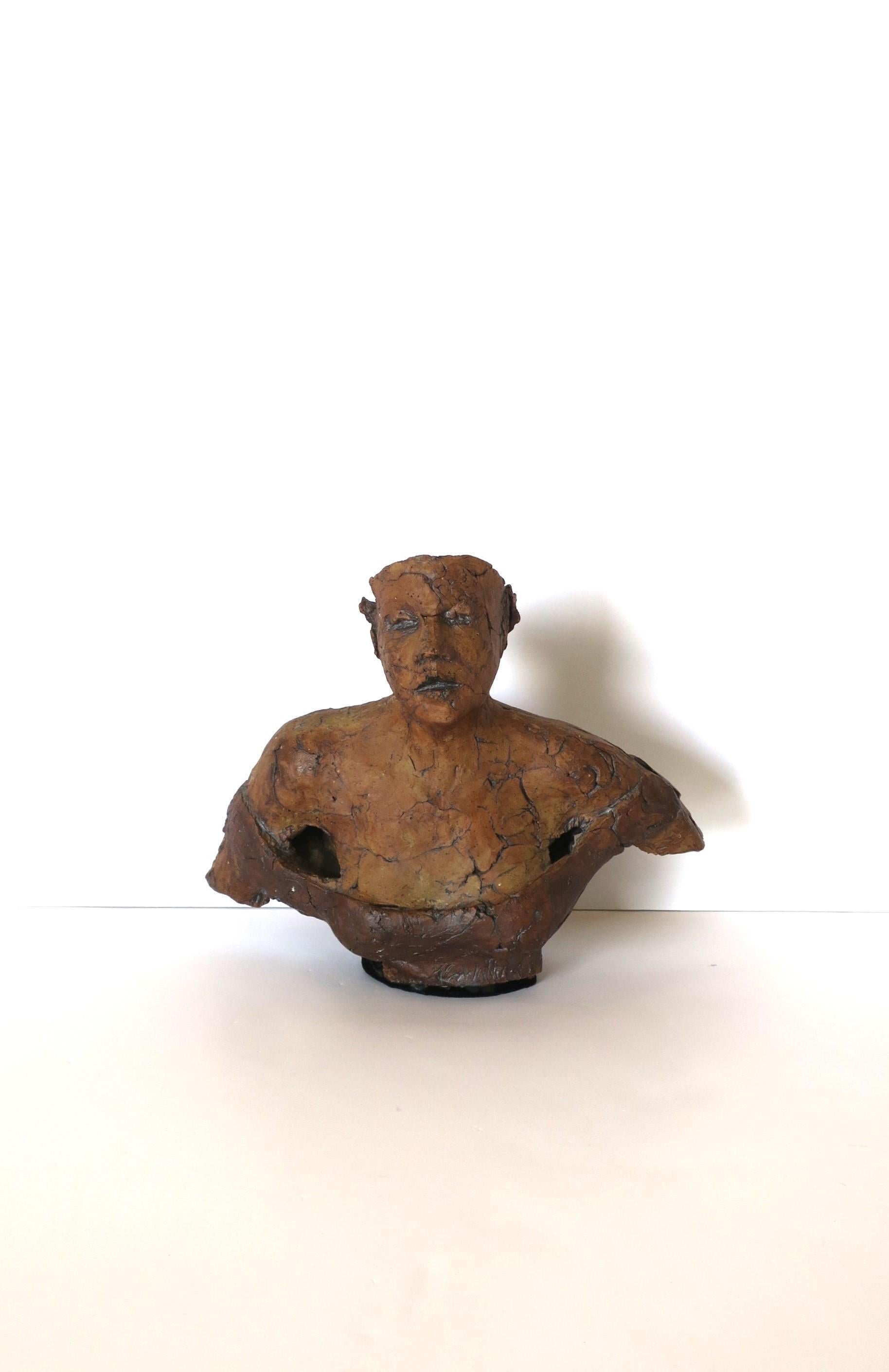 Female Terracotta Bust Sculpture In Good Condition In New York, NY