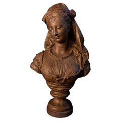 Female terracotta buste