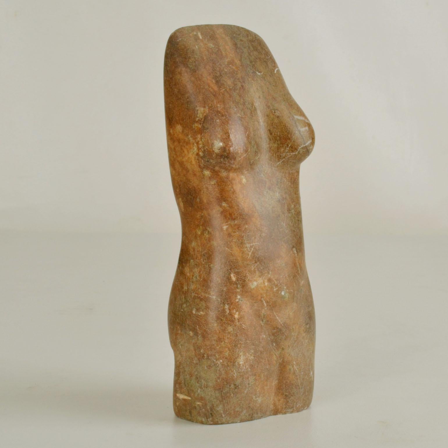 Mid-Century Modern Female Torso in Marble For Sale