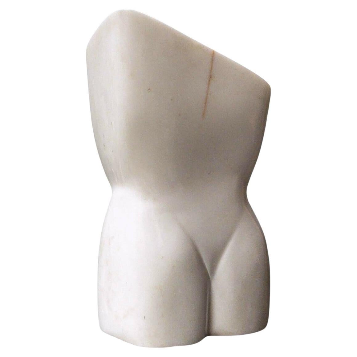 Escultura de mármol de torso femenino de Mart De Houwer, 1990-1999