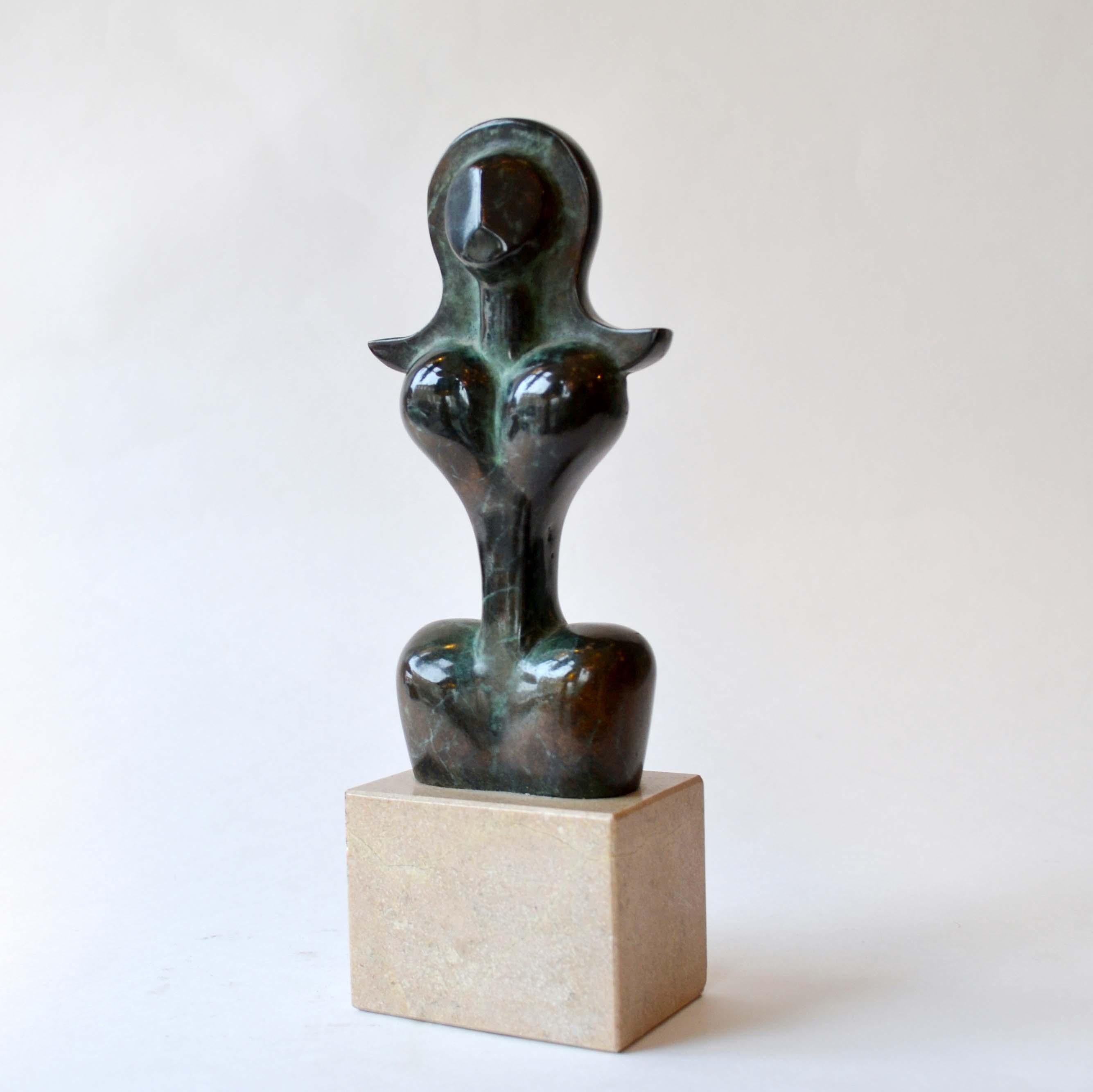 Mid Century modern Female Torso Sculpture in Polished Bronze 4