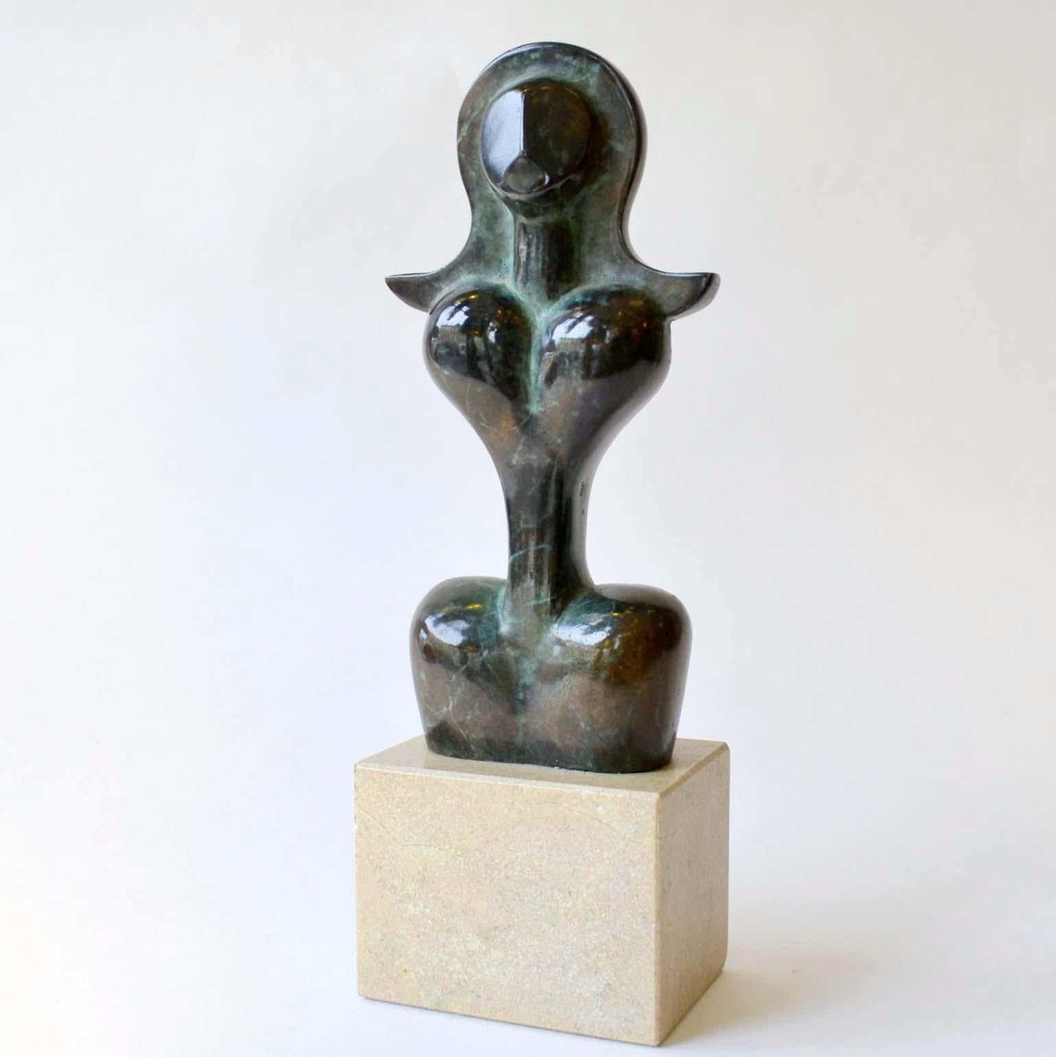 Hand-Crafted Mid Century modern Female Torso Sculpture in Polished Bronze