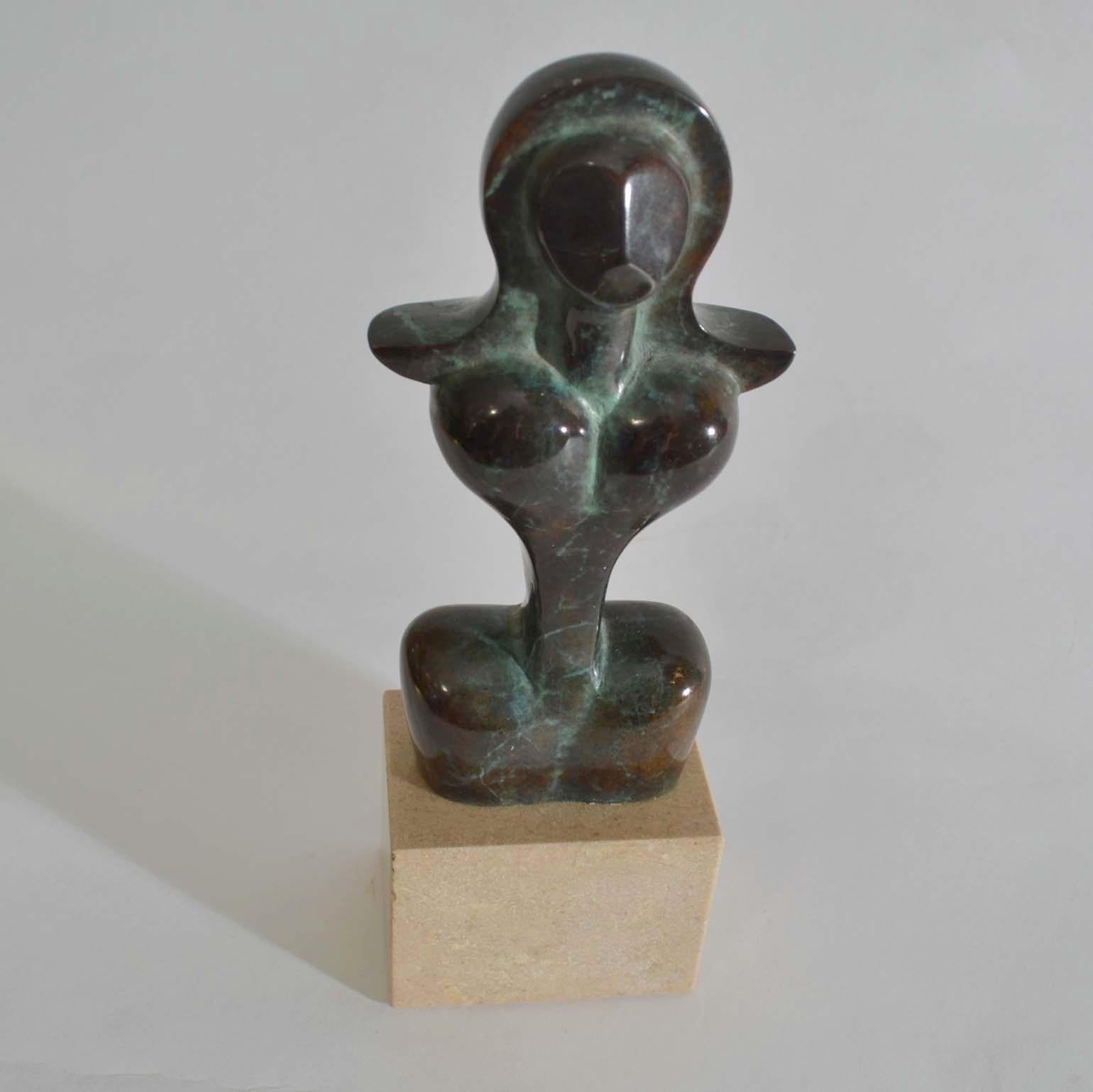 Mid Century modern Female Torso Sculpture in Polished Bronze 1