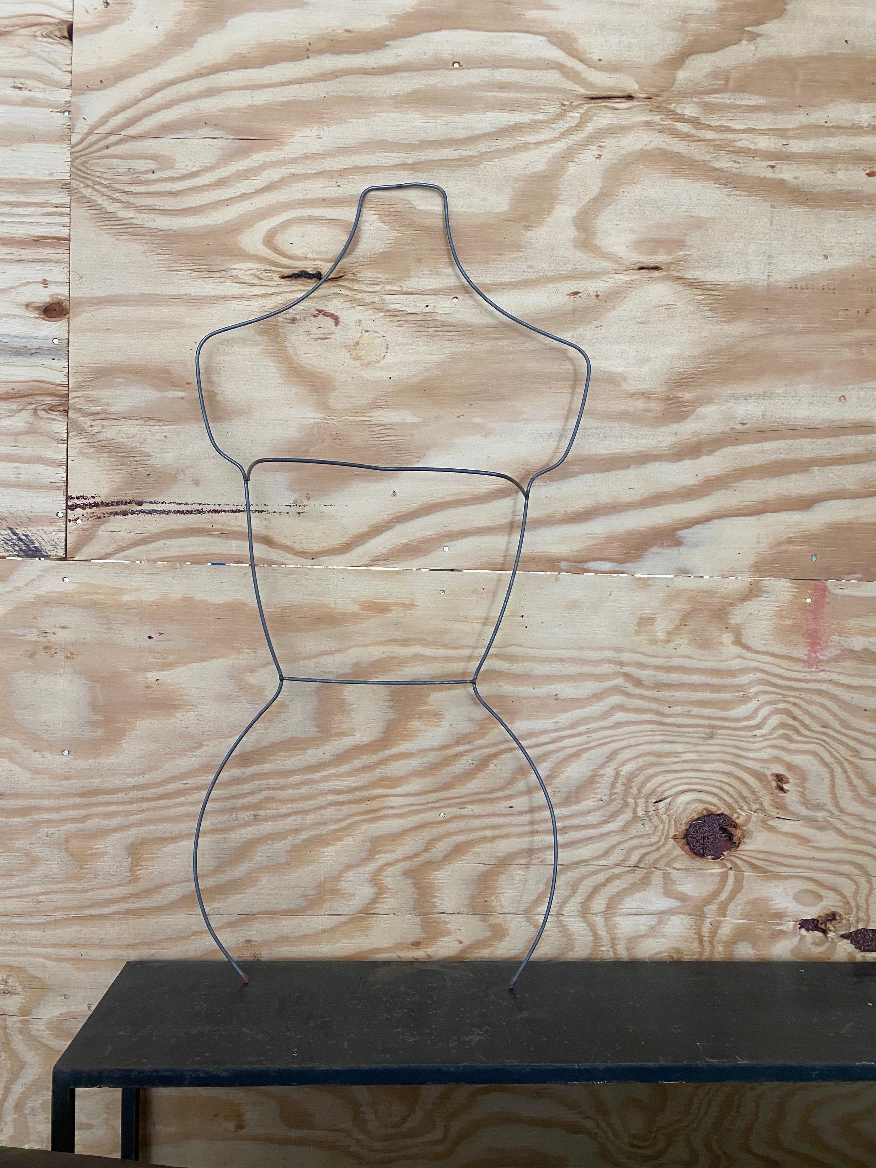 Female Torso Wire Bas Relief Wall Sculpture/Jewelry Display For Sale 2