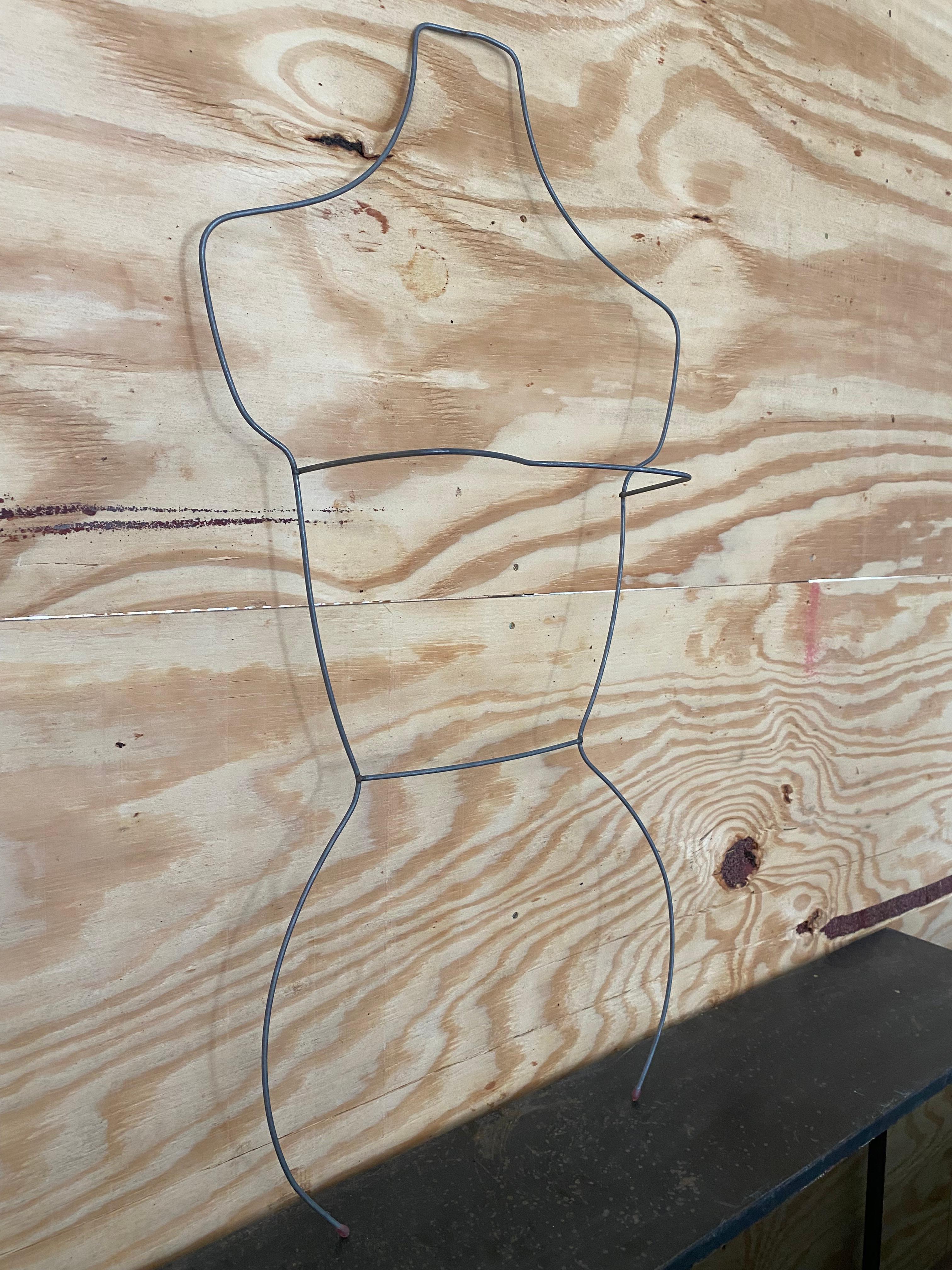 Female Torso Wire Bas Relief Wall Sculpture/Jewelry Display For Sale 3