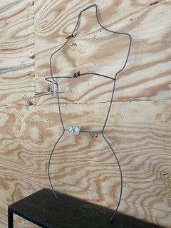 Female Torso Wire Bas Relief Wall Sculpture/Jewelry Display