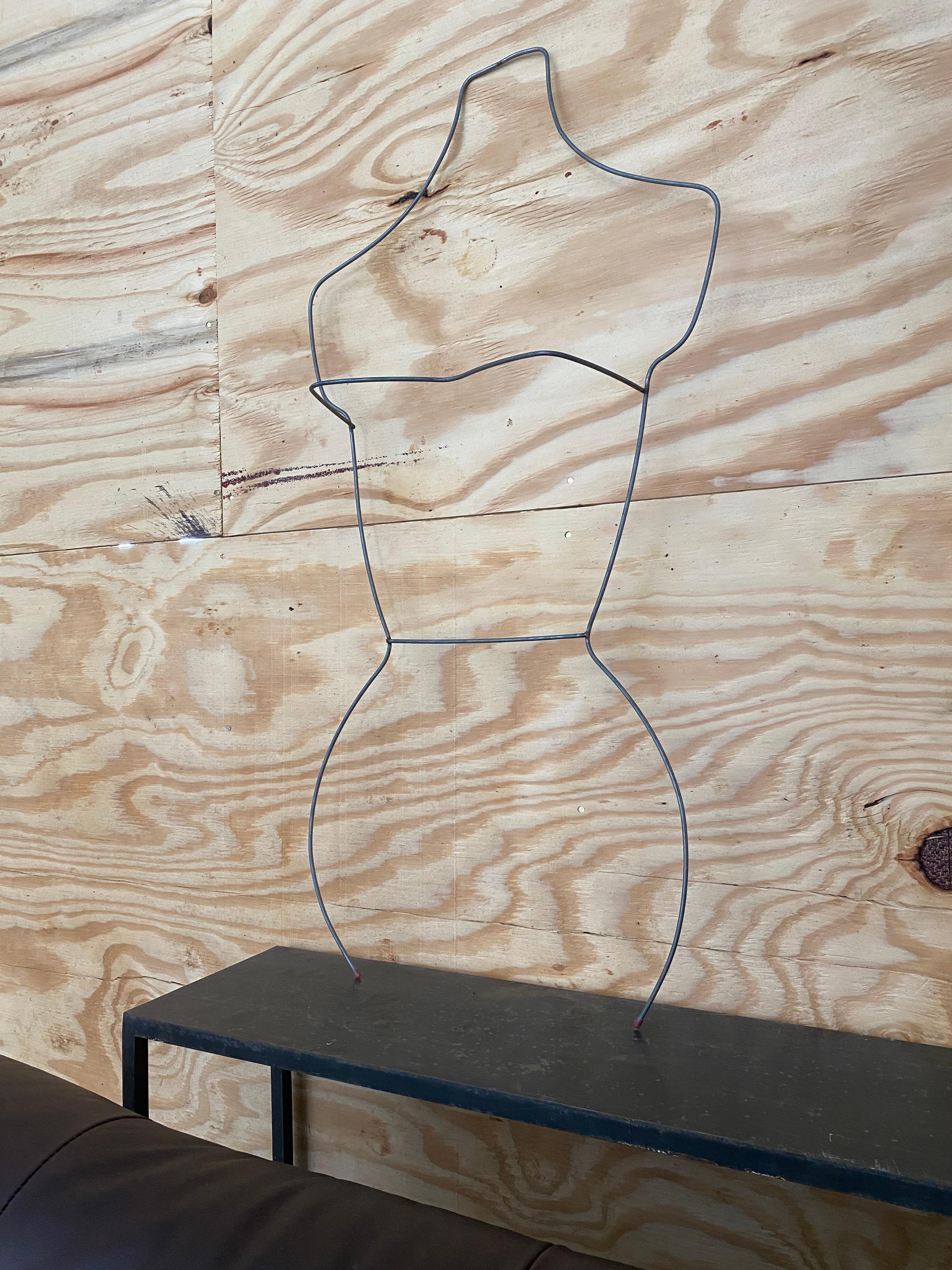 Female Torso Wire Bas Relief Wall Sculpture/Jewelry Display For Sale 1