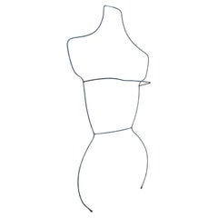 Female Torso Wire Bas Relief Wall Sculpture/Jewelry Display