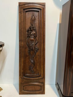 Female and Child Hand Carved Fruit Wood circa 1930 in French Renaissance Style