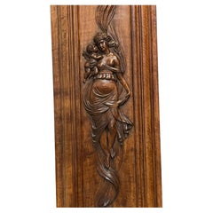 Female and Child Hand Carved Fruit Wood circa 1930 in French Renaissance Style