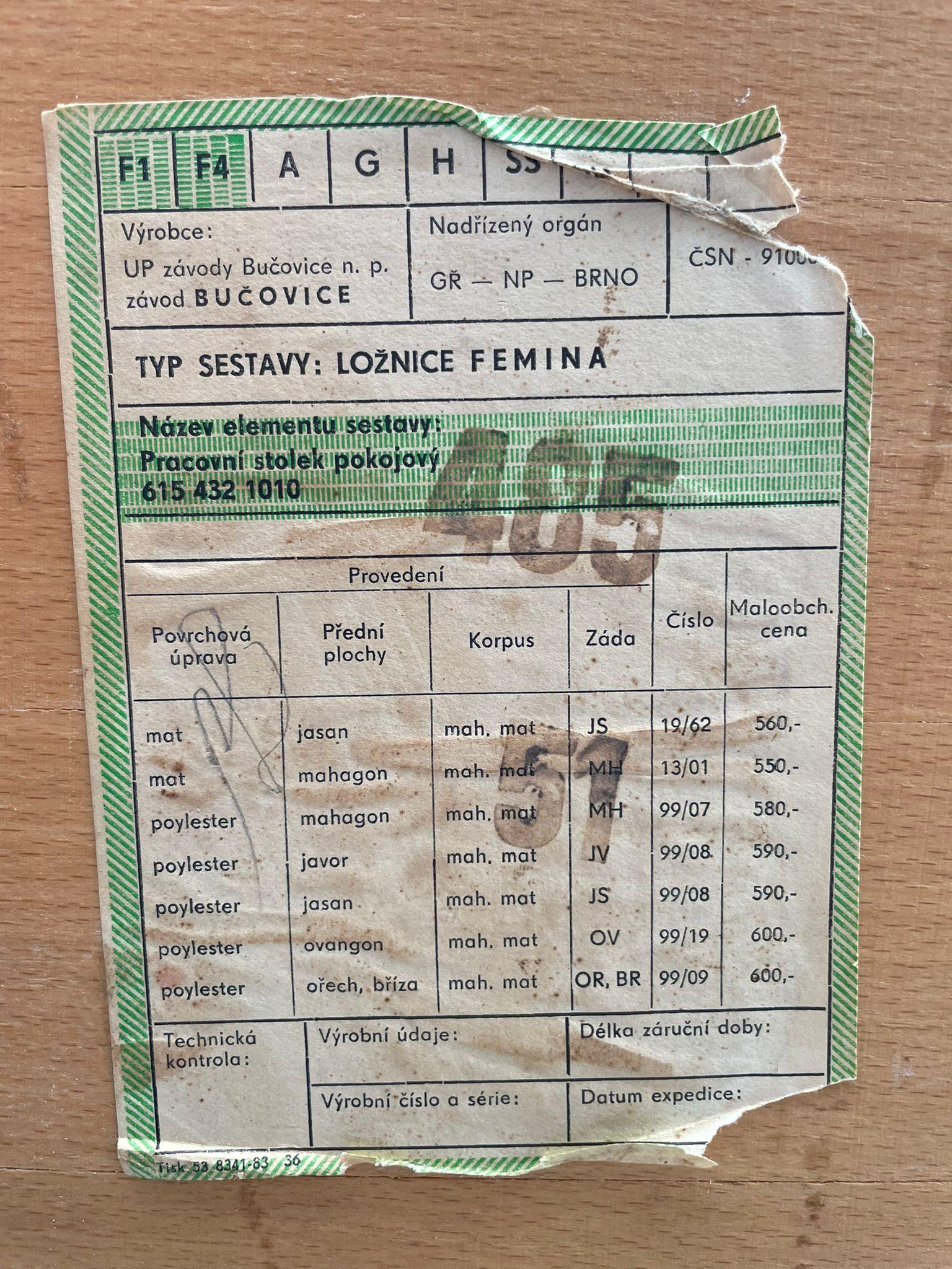 Femina Schminktisch - Jindřich Halabala, 1970er Jahre, UP Závody Bučovice im Angebot 1